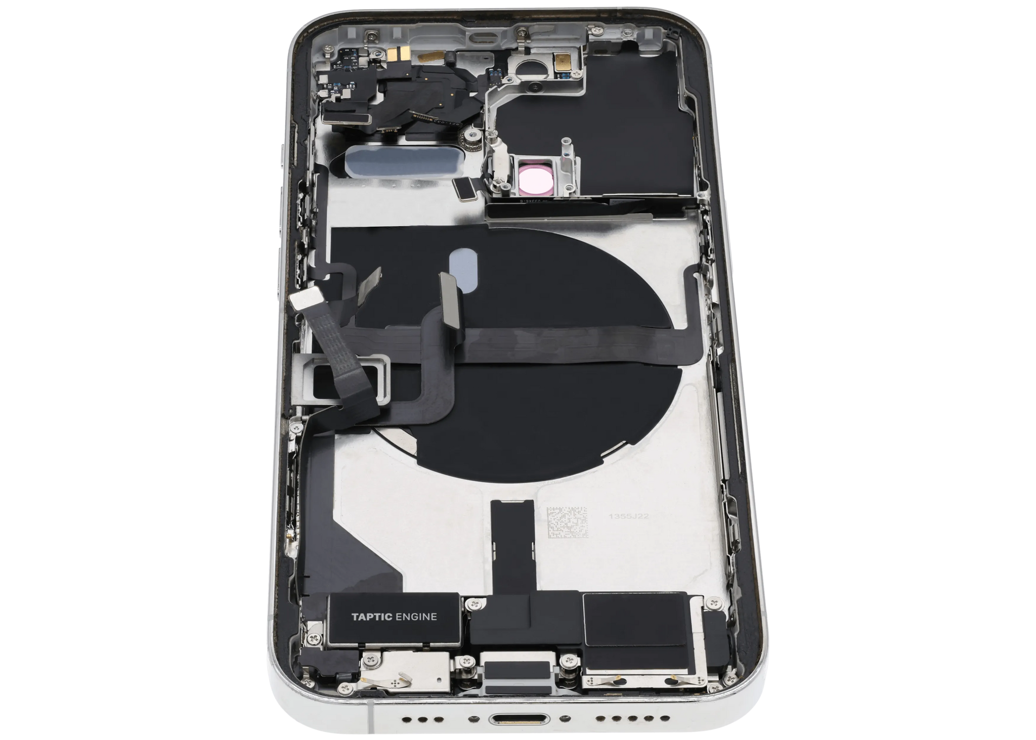 Back Housing W/ Charging Port Flex & Small Parts For iPhone 13 Pro (US Version) (Used OEM) (Pull) (Silver)