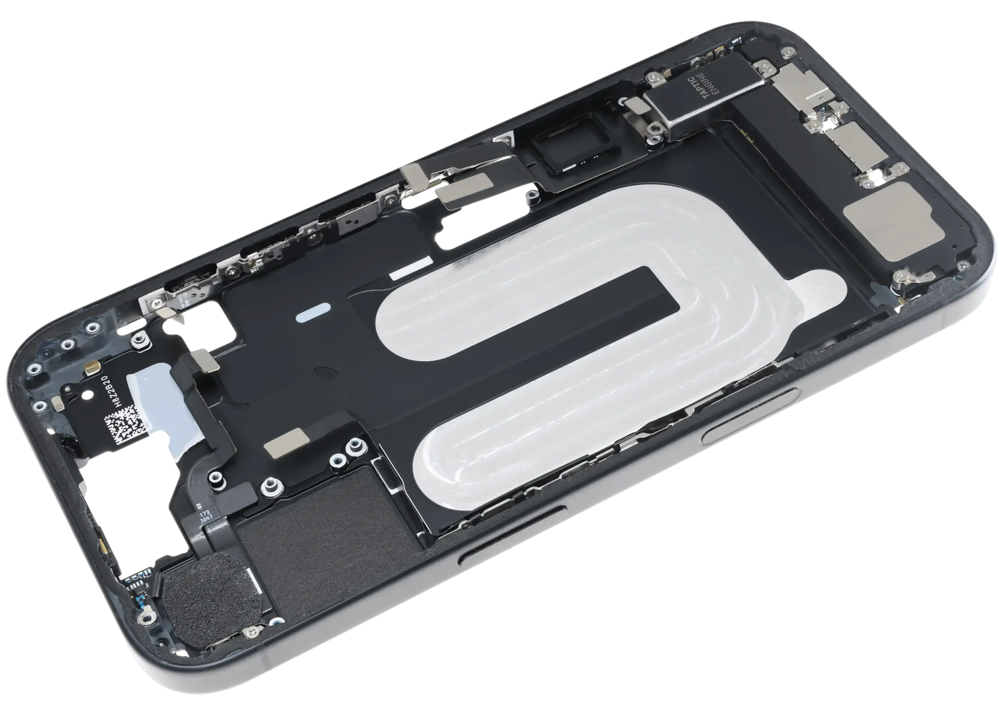 Mid-Frame Housing W/ Charging Port Flex & Small Parts For iPhone 16 (EU / Global Version) (Pull) (Black)