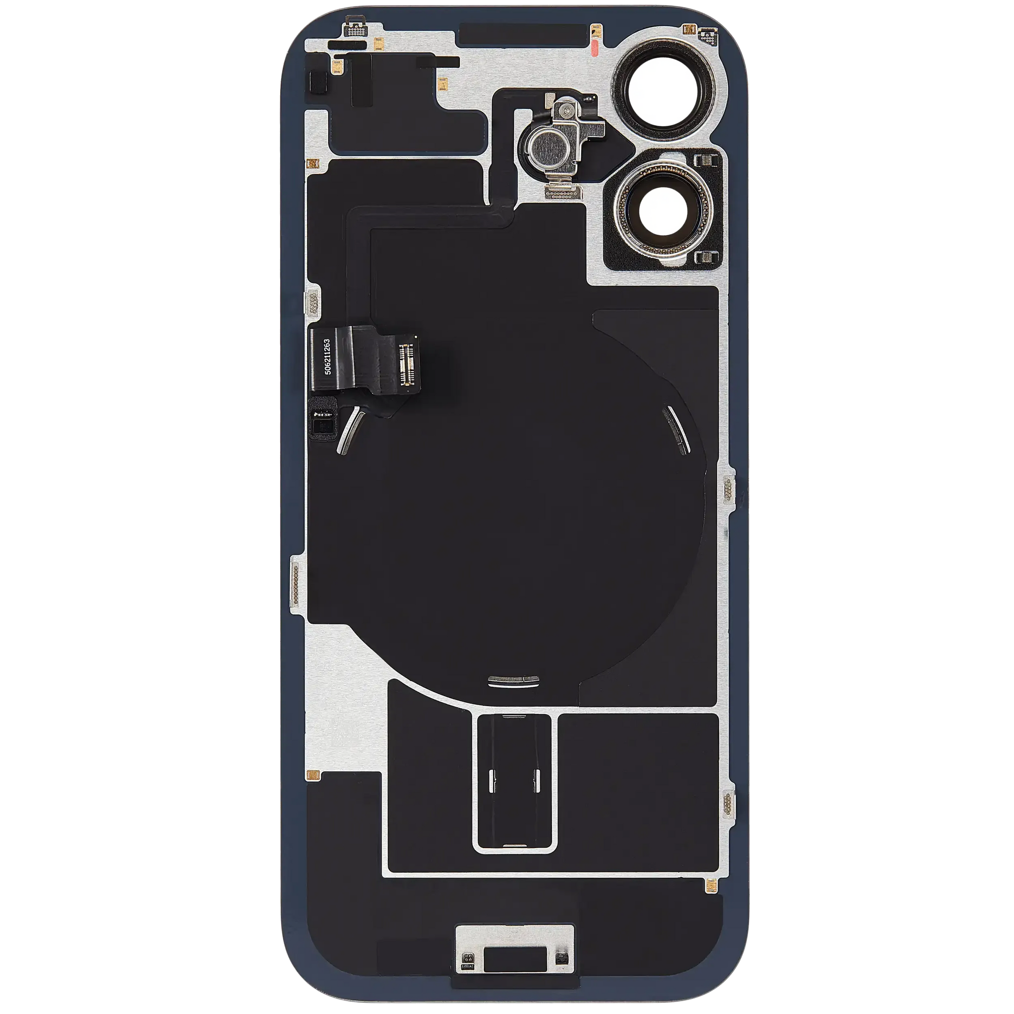 Back Glass w/ MagSafe Magnet & NFC & Flashlight Flex For iPhone 17 (Pull) (Black)