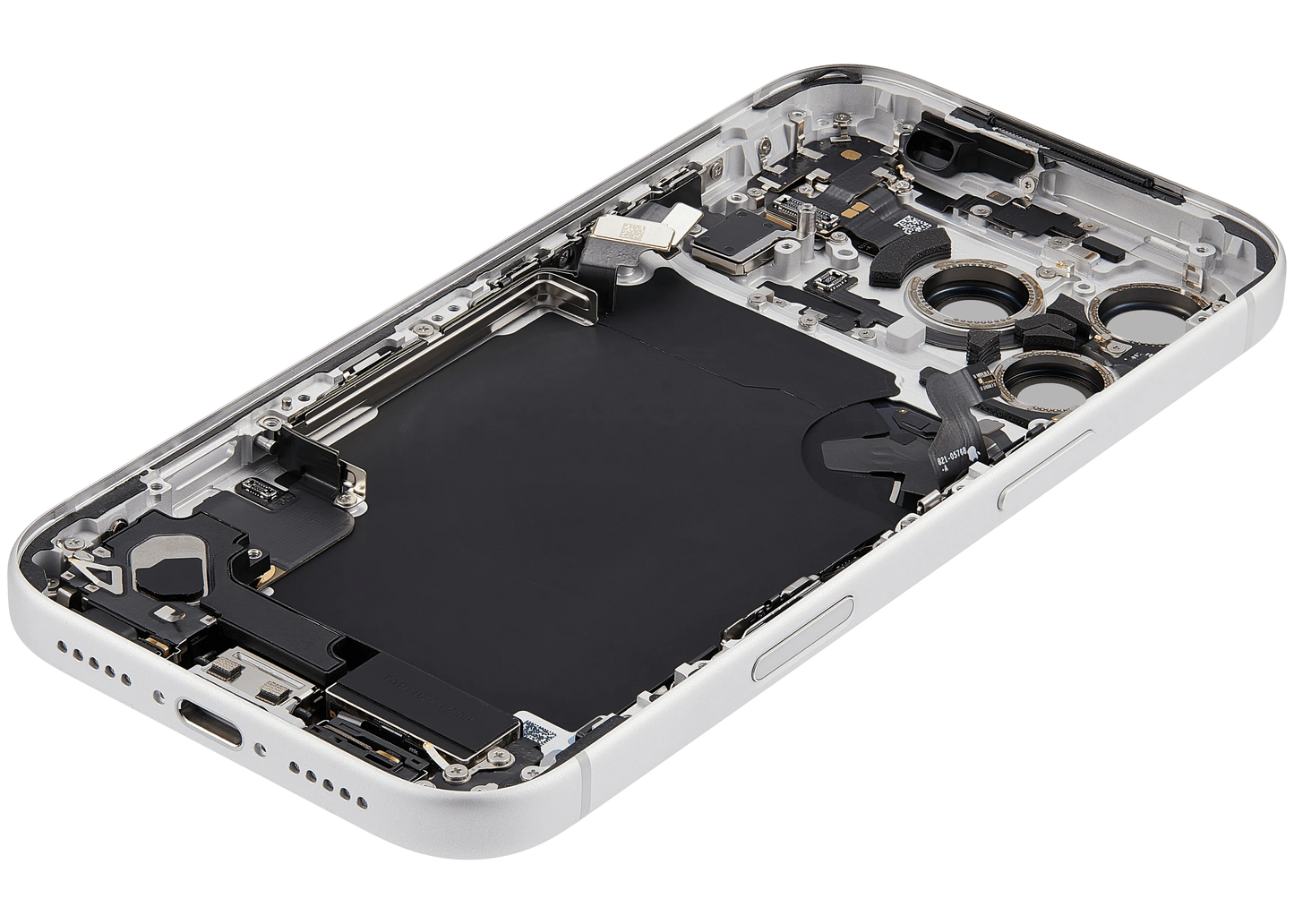 Back Housing W/ Charging Port Flex & Small Parts For iPhone 17 Pro (EU / Global Version) (Pull) (Silver)