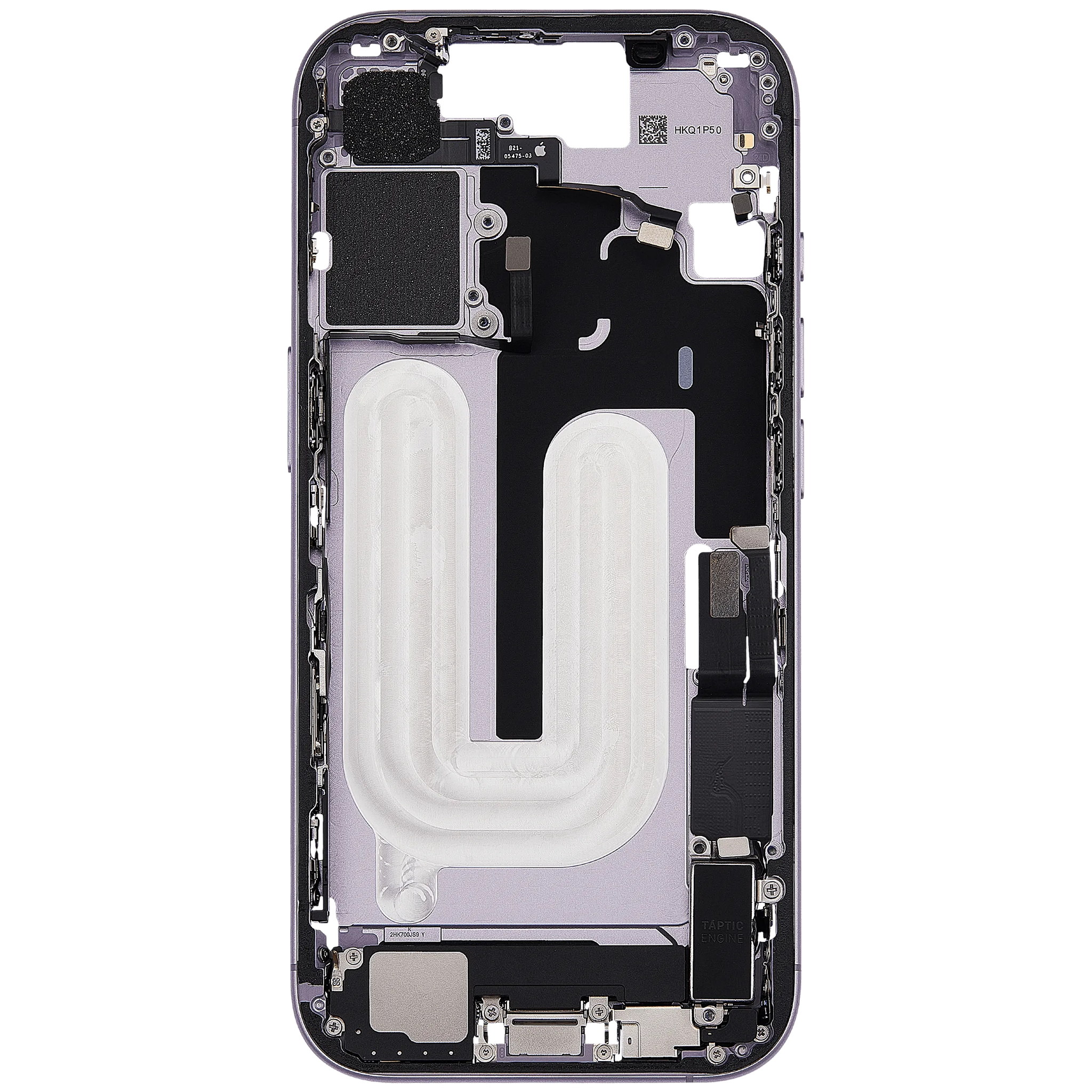 Mid-Frame Housing W/ Charging Port Flex & Small Parts For iPhone 17 (US Version) (Pull) (Lavender)