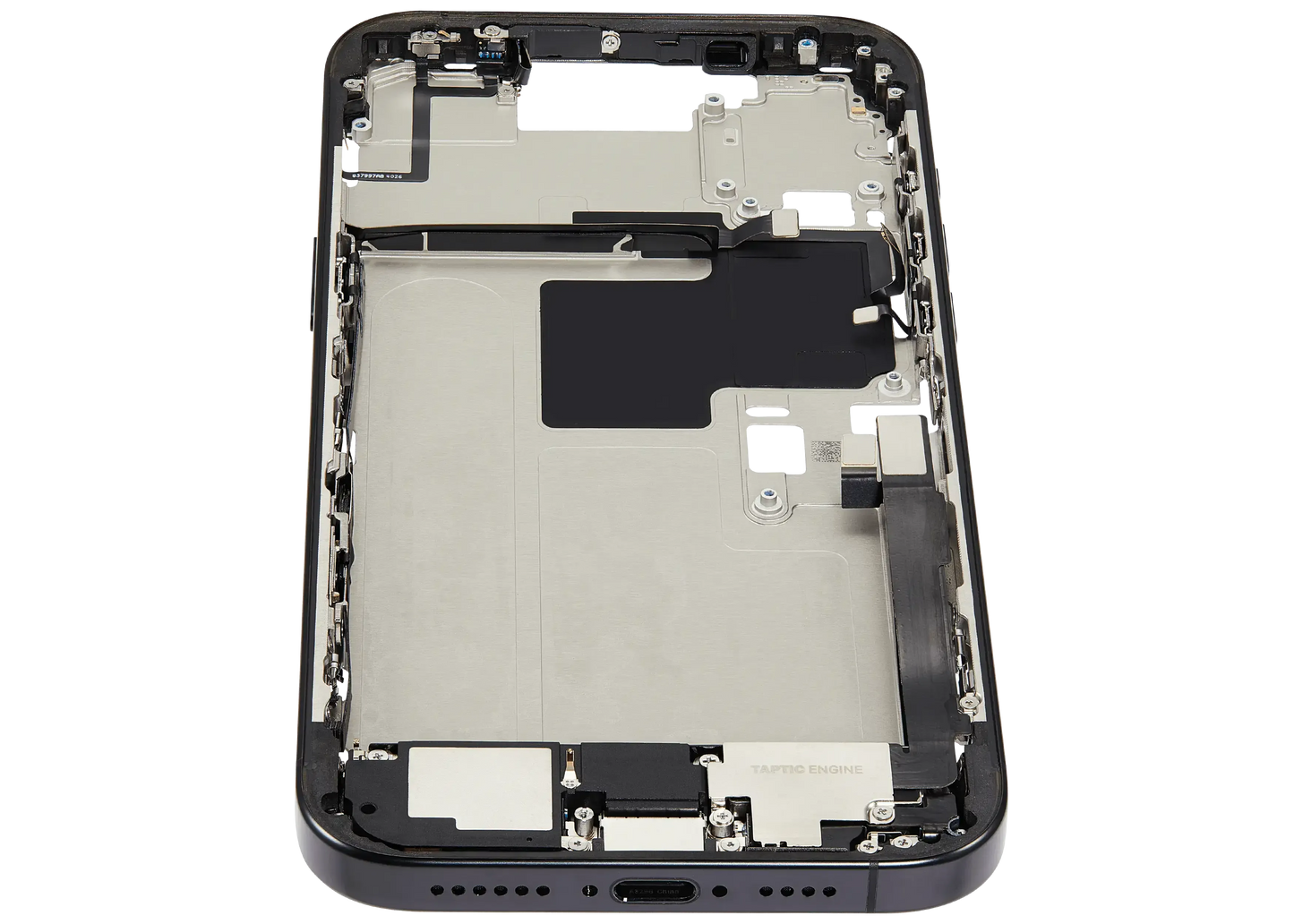 Mid-Frame Housing W/ Charging Port Flex & Small Parts For iPhone 16 Pro Max (EU / Global Version) (Pull) (Black Titanium)