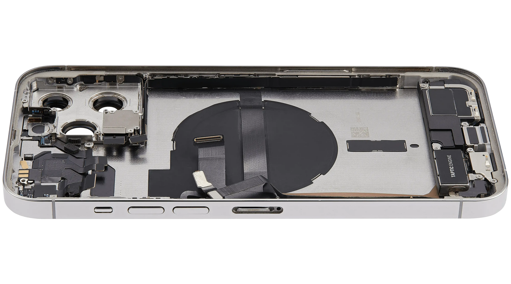 Back Housing W/ Charging Port Flex & Small Parts For iPhone 13 Pro Max (US Version) (Used OEM) (Pull) (Silver)