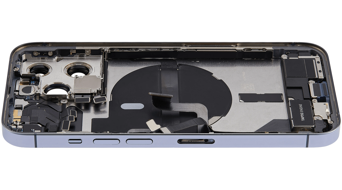 Back Housing W/ Charging Port Flex & Small Parts For iPhone 13 Pro (US Version) (Used OEM) (Pull) (Sierra Blue)