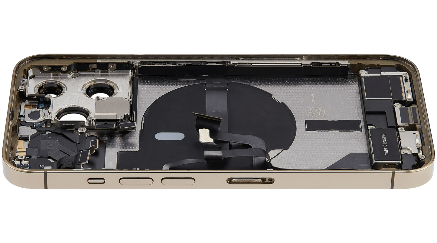 Back Housing W/ Charging Port Flex & Small Parts For iPhone 13 Pro (US Version) (Used OEM) (Pull) (Gold)