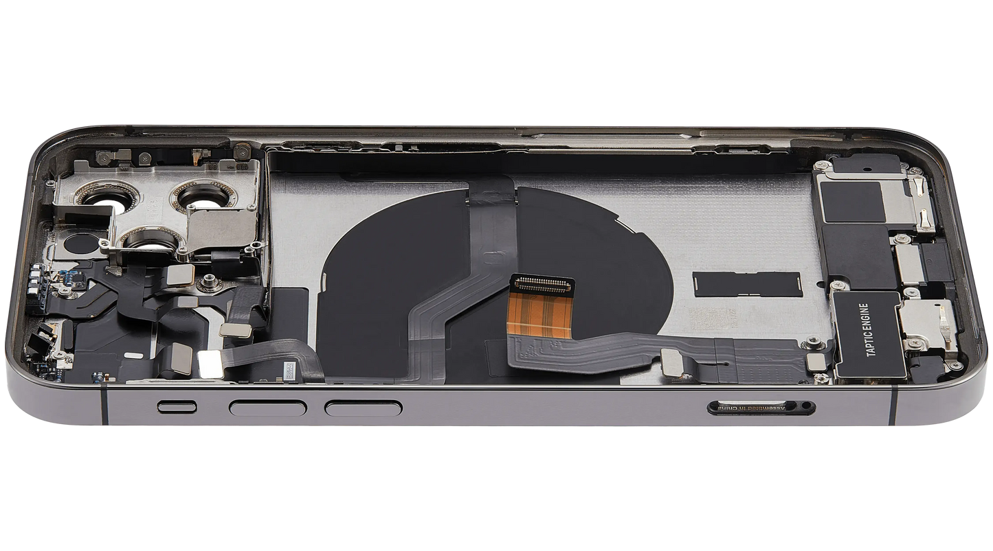 Back Housing W/ Charging Port Flex & Small Parts For iPhone 12 Pro (US Version) (Pull) (Graphite)