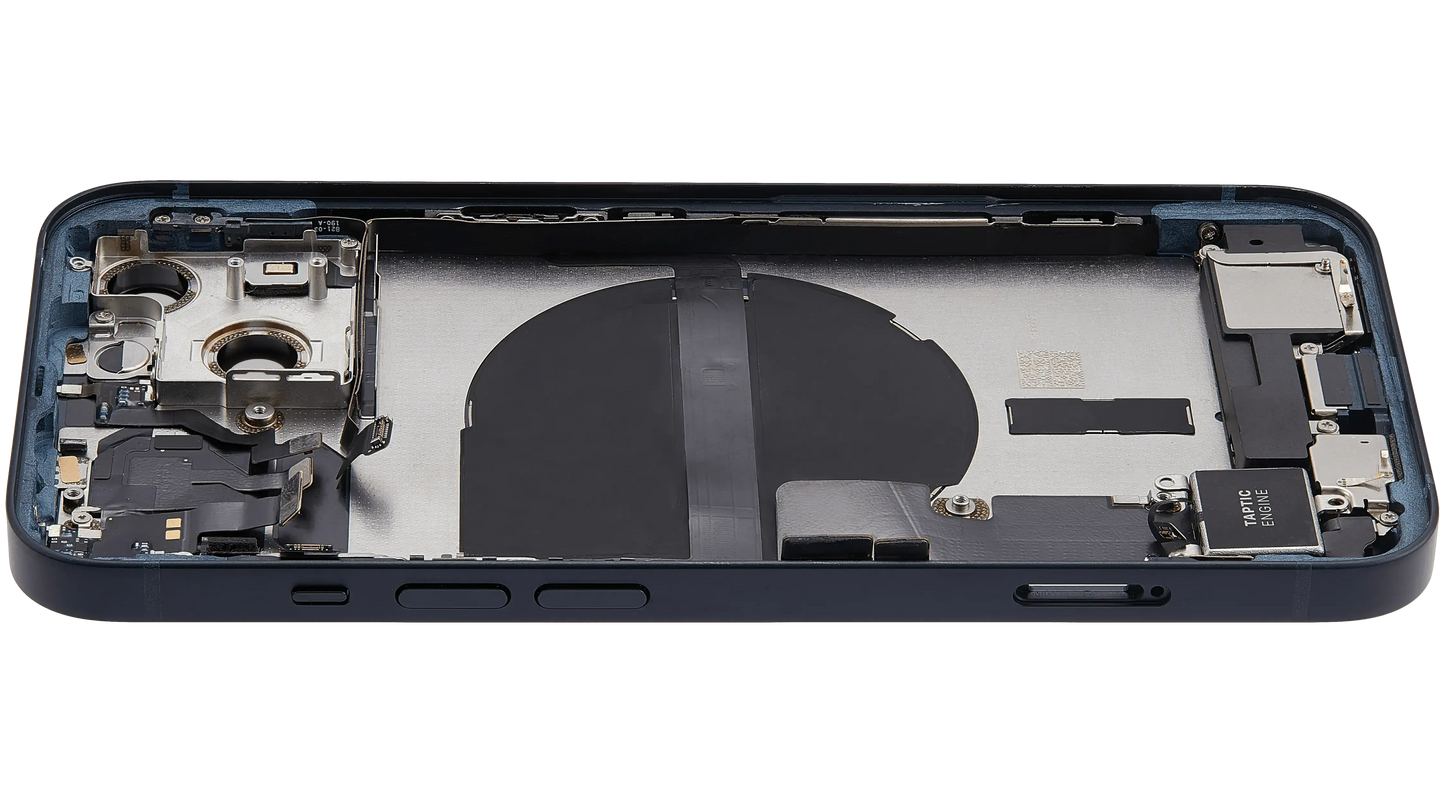 Back Housing W/ Charging Port Flex & Small Parts For iPhone 13 (US Version) (Used OEM) (Pull) (Midnight)