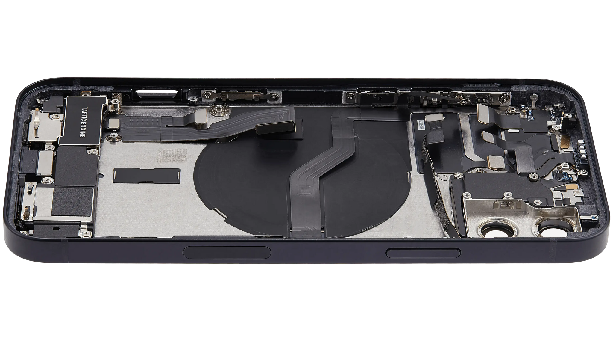 Back Housing W/ Charging Port Flex & Small Parts For iPhone 12 (US Version) (Used OEM) (Pull) (Black)
