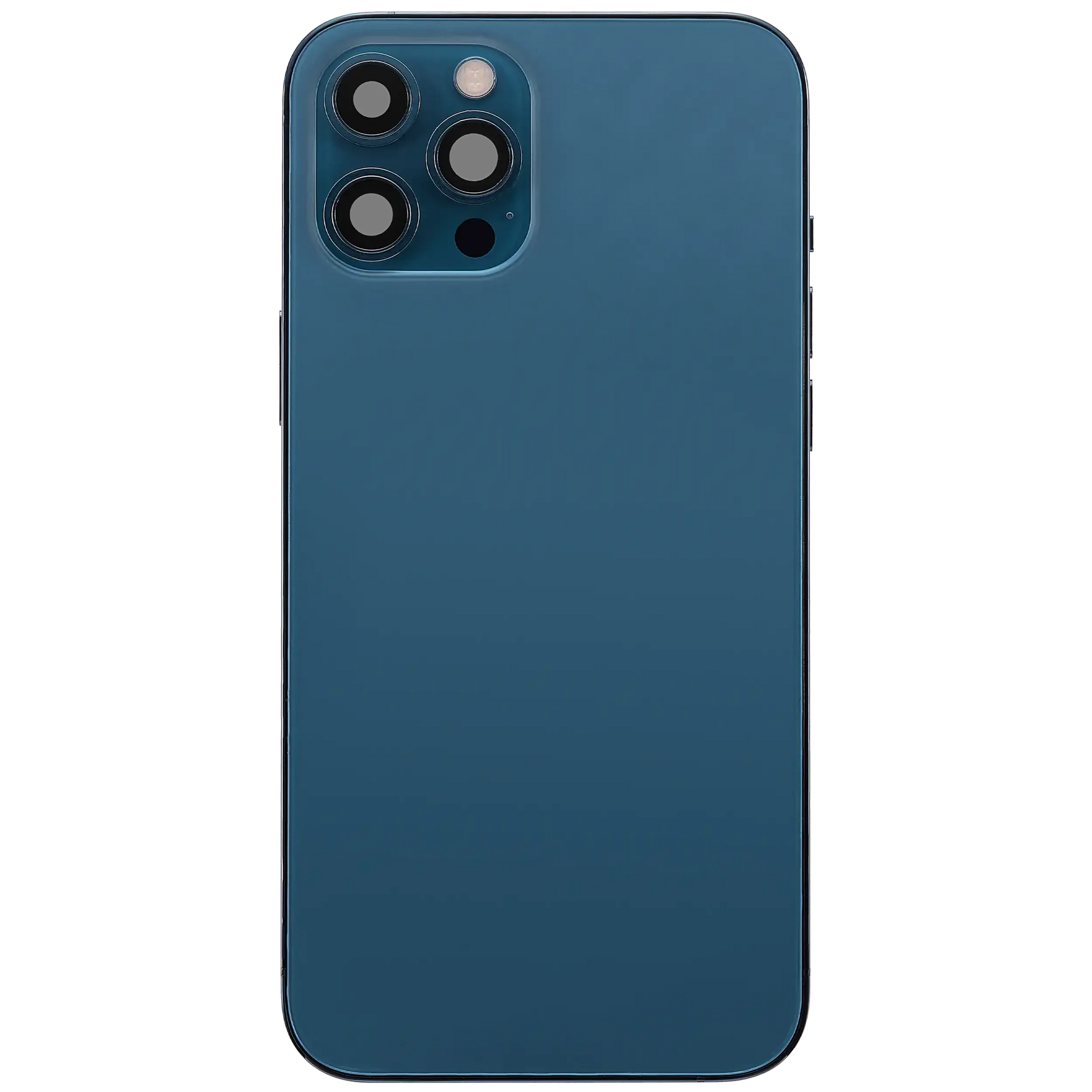 Back Housing W/ Charging Port Flex & Small Parts For iPhone 12 Pro Max (EU / Global Version) (Used OEM) (Pull) (Pacific Blue)