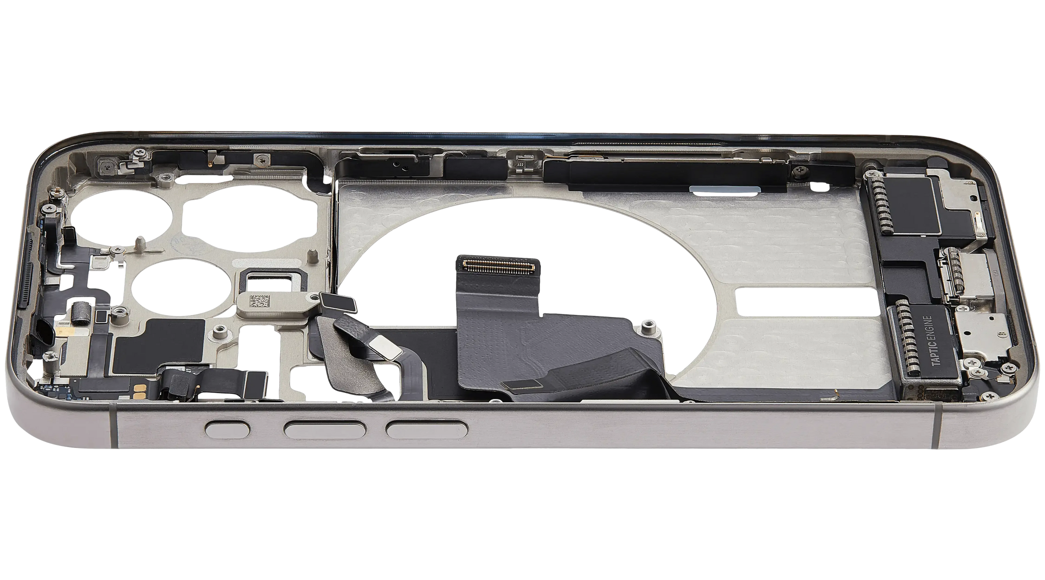 Mid-Frame Housing W/ Charging Port Flex & Small Parts For iPhone 15 Pro (US Version) (Pull) (Natural Titanium)