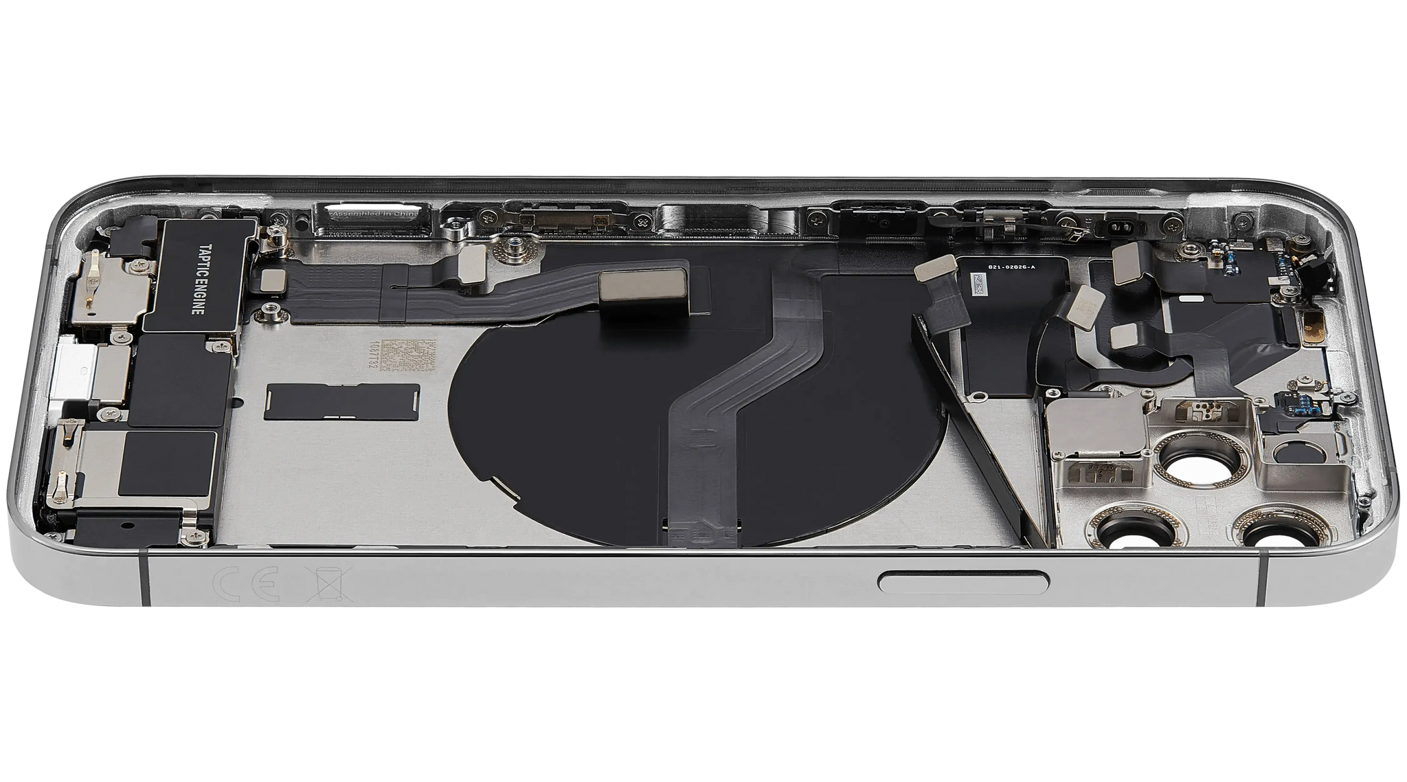 Back Housing W/ Charging Port Flex & Small Parts For iPhone 12 Pro (EU / Global Version) (Used OEM) (Pull) (Silver)