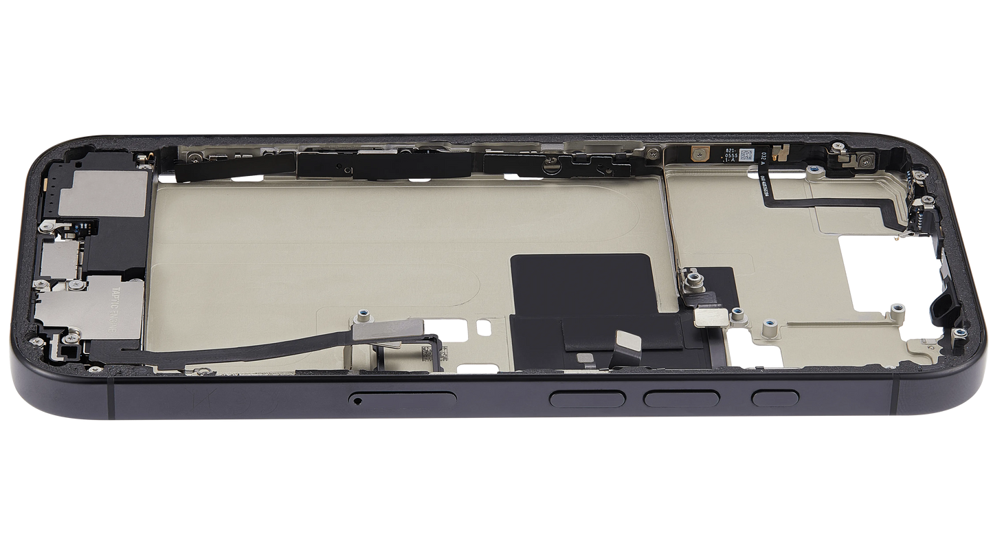 Mid-Frame Housing W/ Charging Port Flex & Small Parts For iPhone 16 Pro (EU / Global Version) (Pull) (Black Titanium)