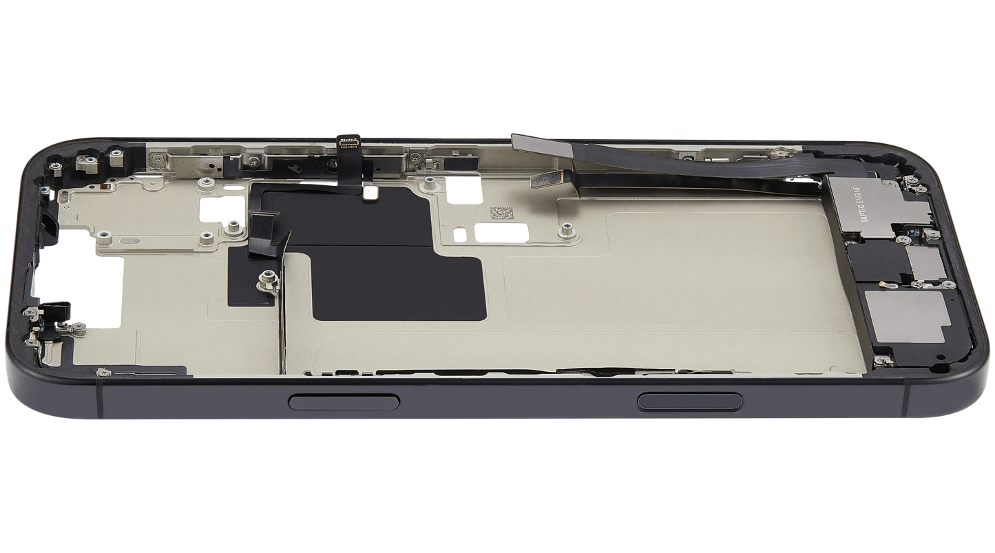 Mid-Frame Housing W/ Charging Port Flex & Small Parts For iPhone 16 Pro Max (US Version) (Pull) (Black Titanium)