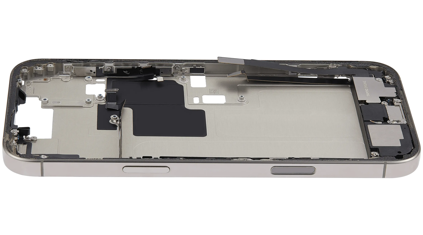 Mid-Frame Housing W/ Charging Port Flex & Small Parts For iPhone 16 Pro Max (US Version) (Pull) (Natural Titanium)
