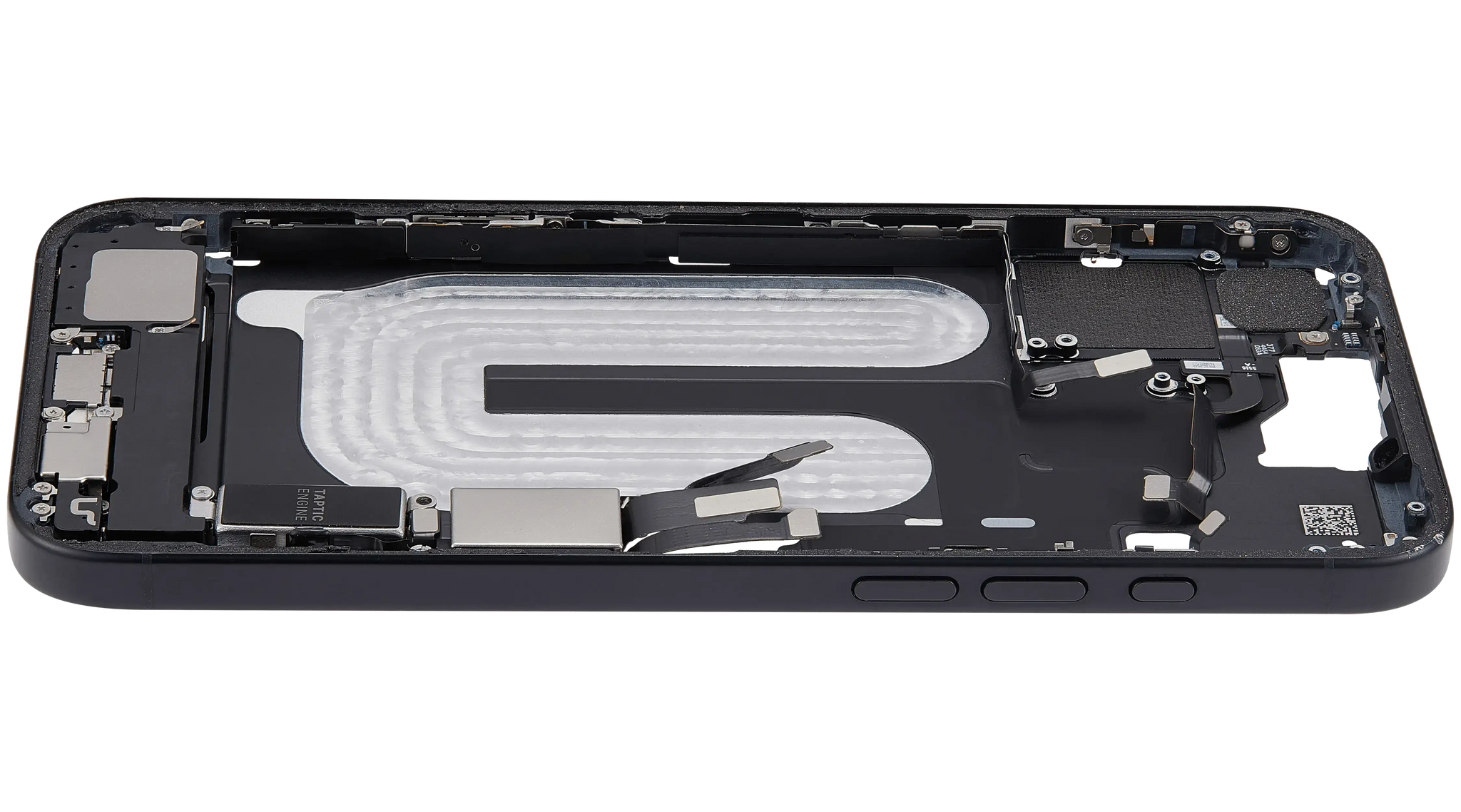 Mid-Frame Housing W/ Charging Port Flex & Small Parts For iPhone 16 Plus (US Version) (Pull) (Black)