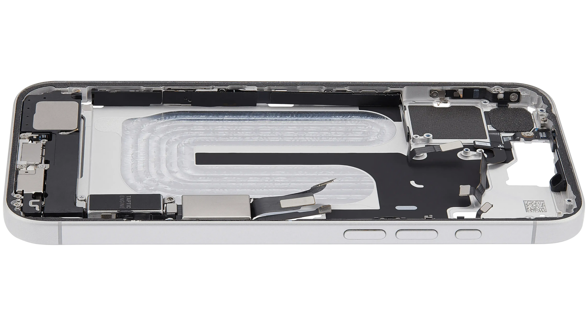 Mid-Frame Housing W/ Charging Port Flex & Small Parts For iPhone 16 Plus (US Version) (Pull) (White)