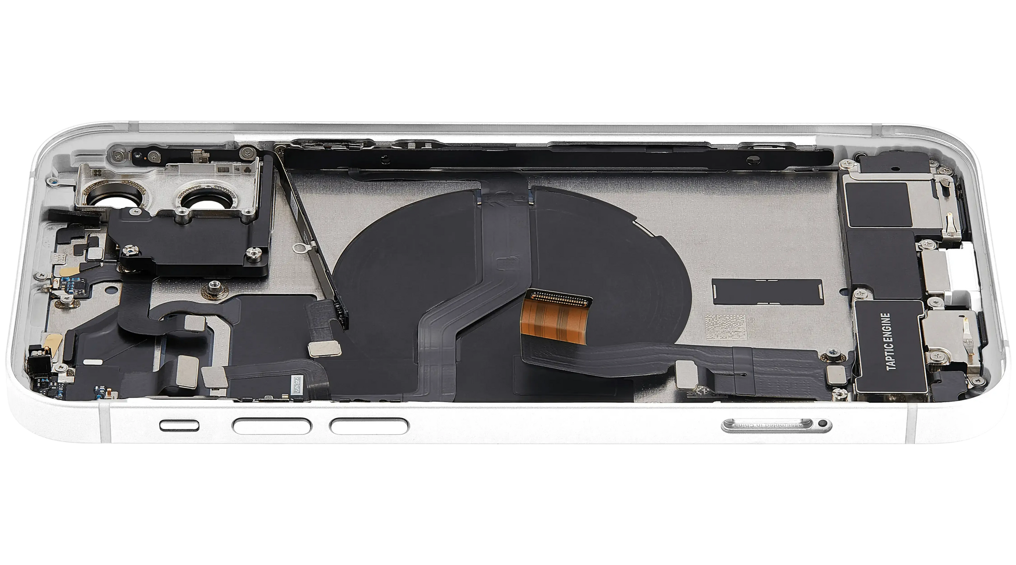 Back Housing W/ Charging Port Flex & Small Parts For iPhone 12 (EU / Global Version) (Used OEM) (Pull) (White)