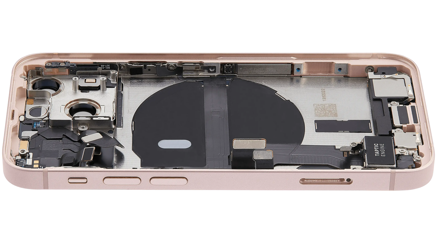 Back Housing W/ Charging Port Flex & Small Parts For iPhone 13 Mini (US Version) (Used OEM) (Pull) (Pink)