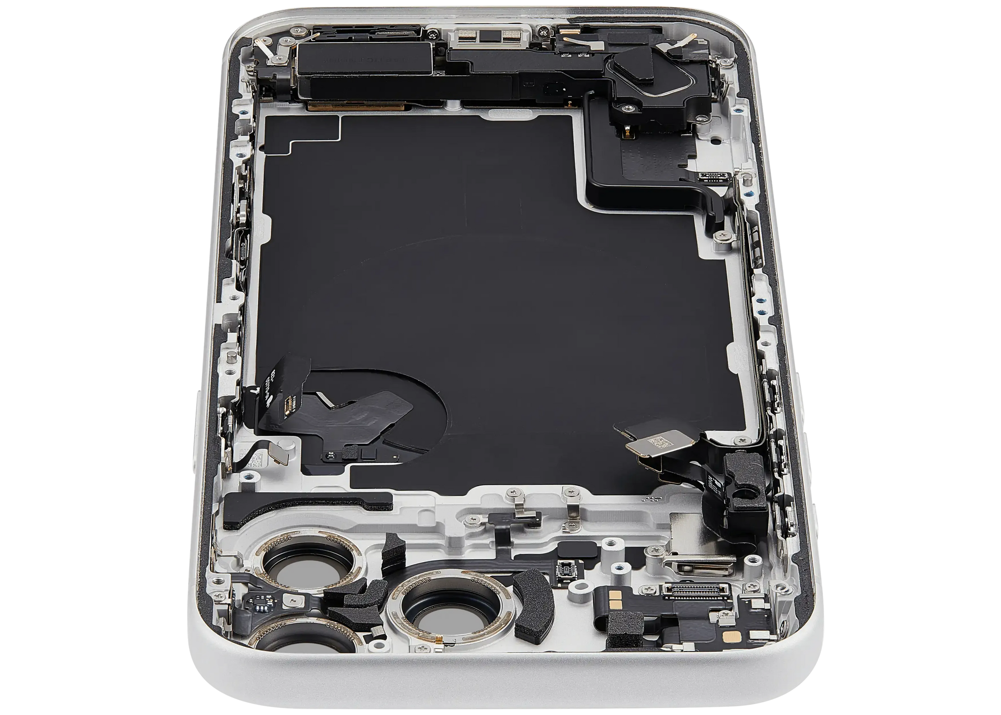 Back Housing W/ Charging Port Flex & Small Parts For iPhone 17 Pro Max (EU / Global Version) (Pull) (Silver)