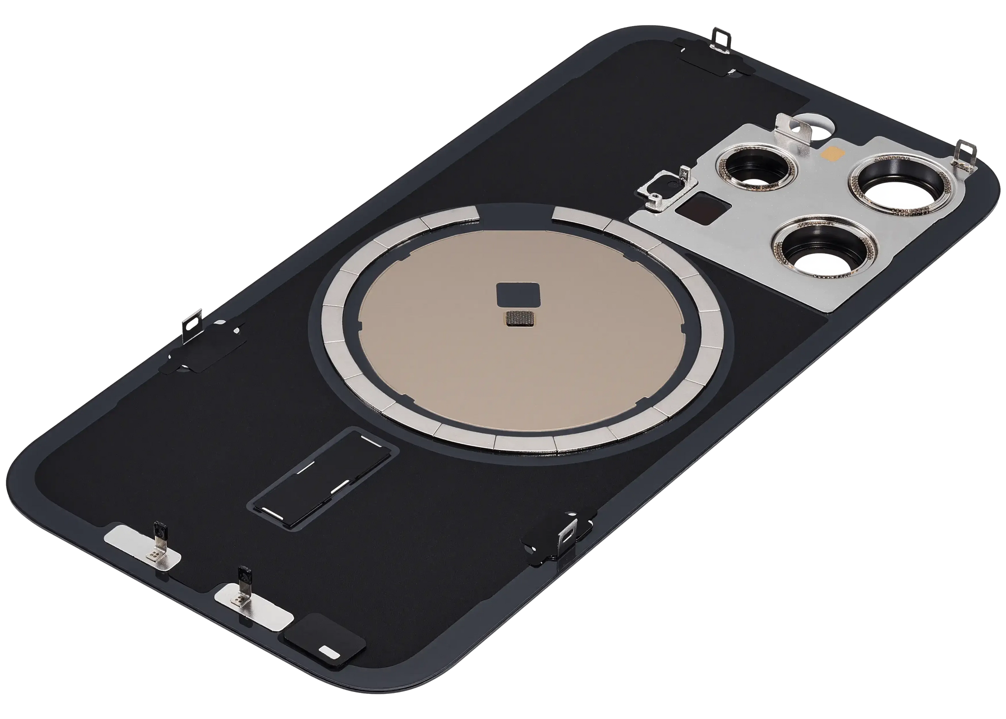 Back Glass w/ MagSafe Magnet For iPhone 15 Pro (Aftermarket) (Black Titanium) (No Logo)