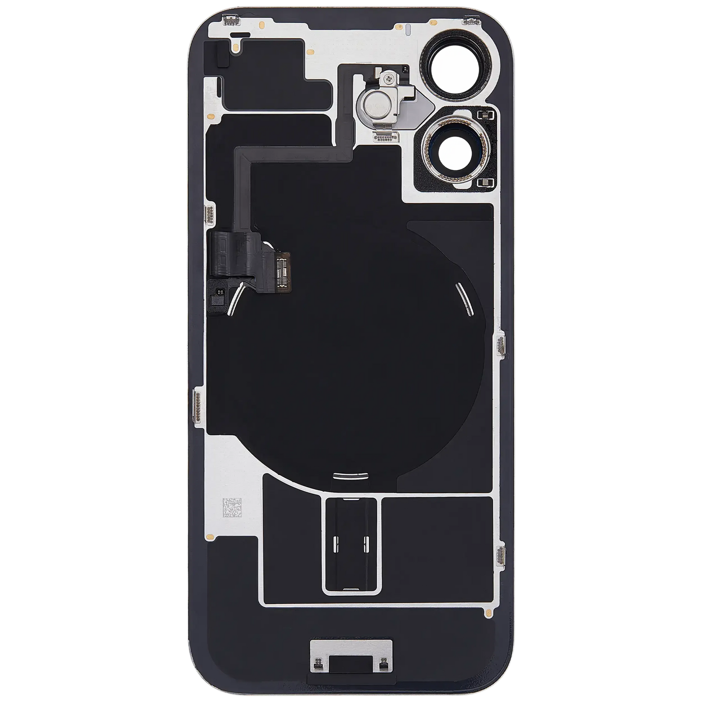 Back Glass w/ MagSafe Magnet & NFC & Flashlight Flex For iPhone 16 (Pull) (White)