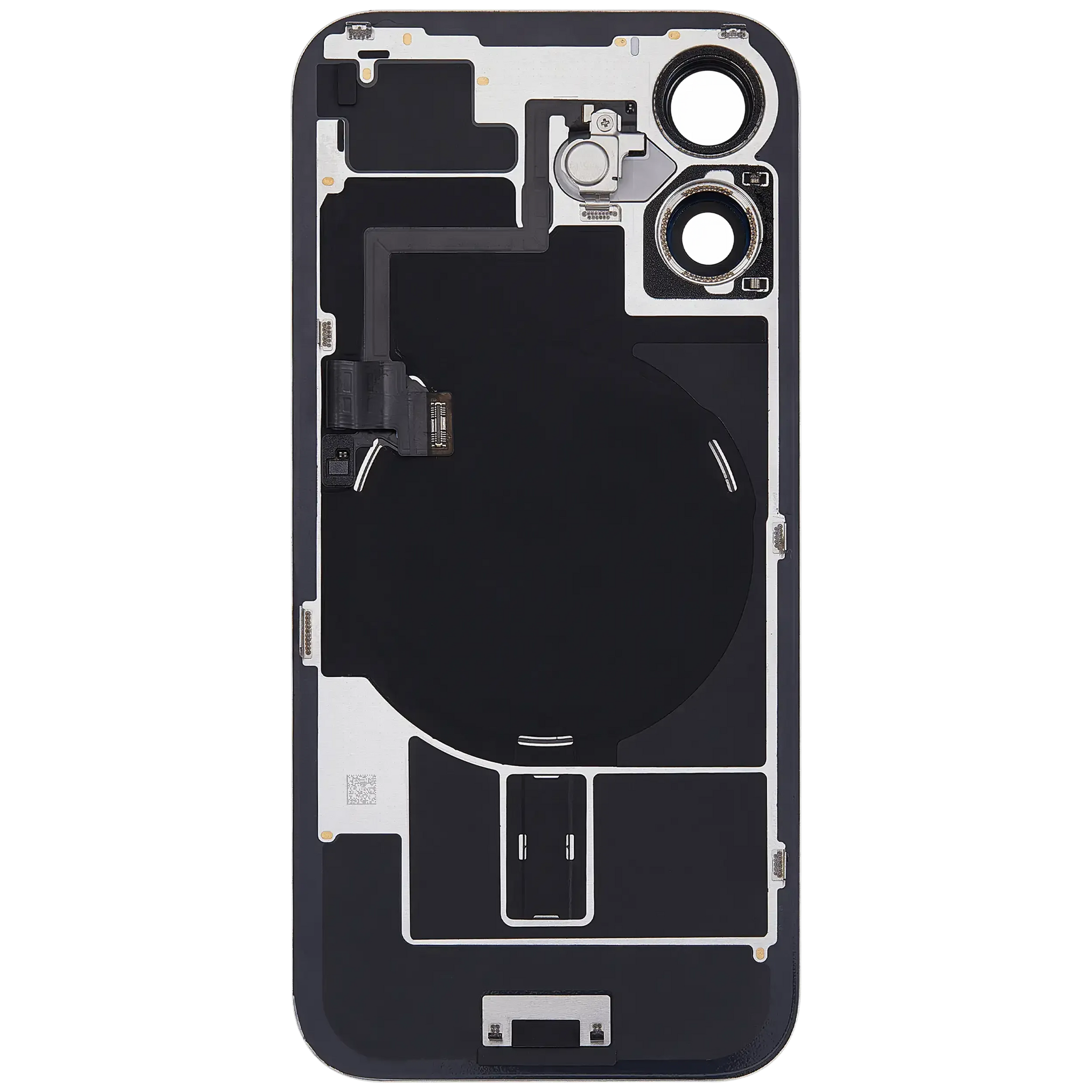 Back Glass w/ MagSafe Magnet & NFC & Flashlight Flex For iPhone 16 (Pull) (White)
