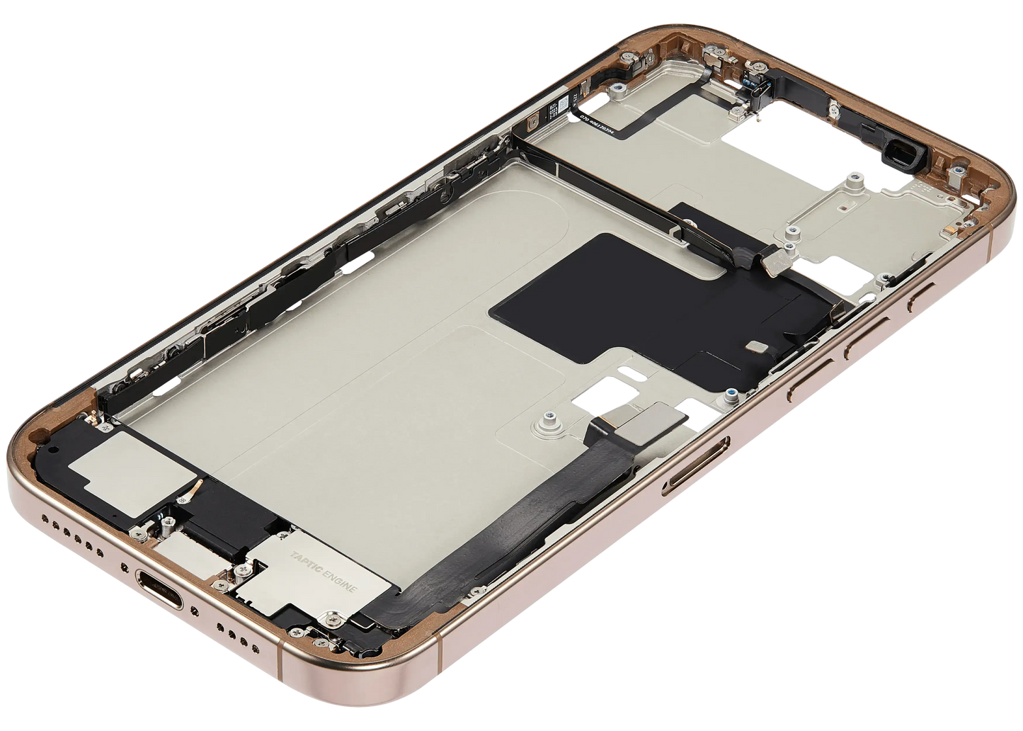Mid-Frame Housing W/ Charging Port Flex & Small Parts For iPhone 16 Pro Max (EU / Global Version) (Pull) (Desert Titanium)
