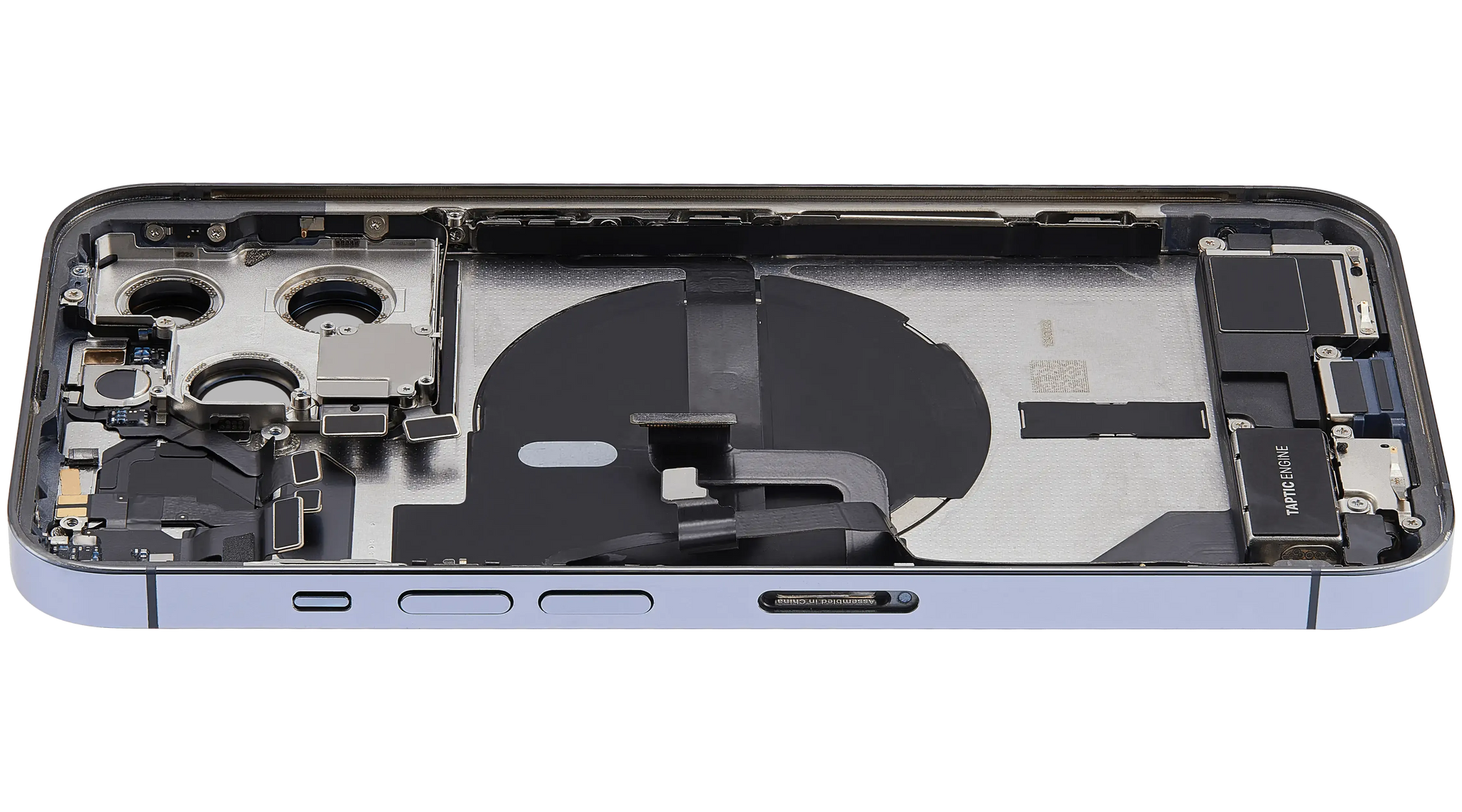Back Housing W/ Charging Port Flex & Small Parts For iPhone 13 Pro (EU / Global Version) (Used OEM) (Pull) (Sierra Blue)