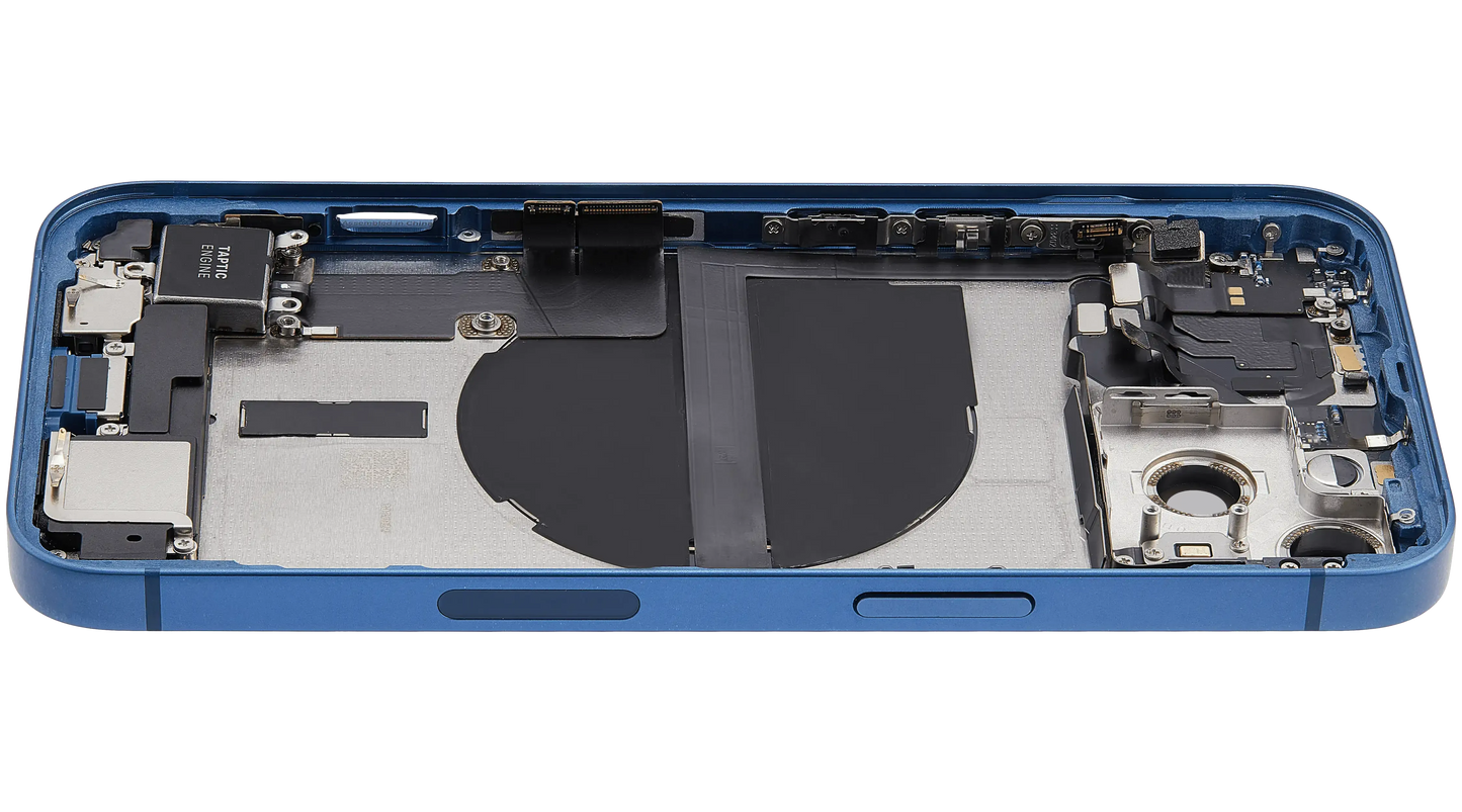 Back Housing W/ Charging Port Flex & Small Parts For iPhone 13 (US Version) (Used OEM) (Pull) (Blue)