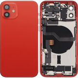 Back Housing W/ Charging Port Flex & Small Parts For iPhone 12 (US Version) (Used OEM) (Pull) (Red)