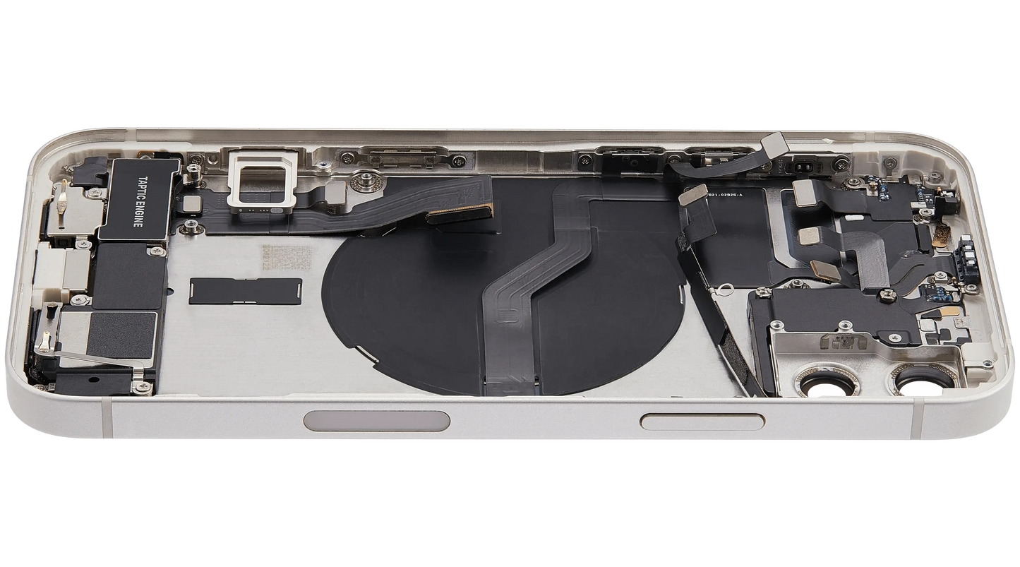 Back Housing W/ Charging Port Flex & Small Parts For iPhone 12 (US Version) (Used OEM) (Pull) (White)