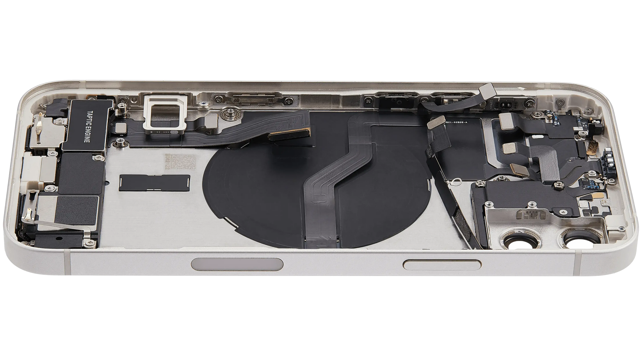 Back Housing W/ Charging Port Flex & Small Parts For iPhone 12 (US Version) (Used OEM) (Pull) (White)
