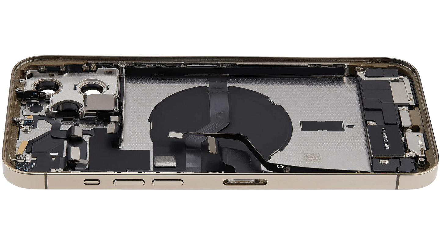 Back Housing W/ Charging Port Flex & Small Parts For iPhone 12 Pro Max (EU / Global Version) (Used OEM) (Pull) (Gold)