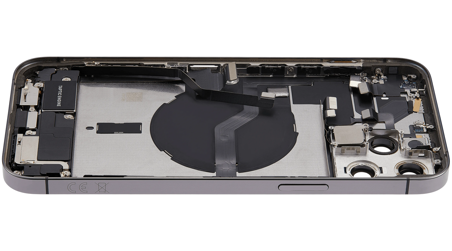 Back Housing W/ Charging Port Flex & Small Parts For iPhone 12 Pro Max (EU / Global Version) (Used OEM) (Pull) (Graphite)