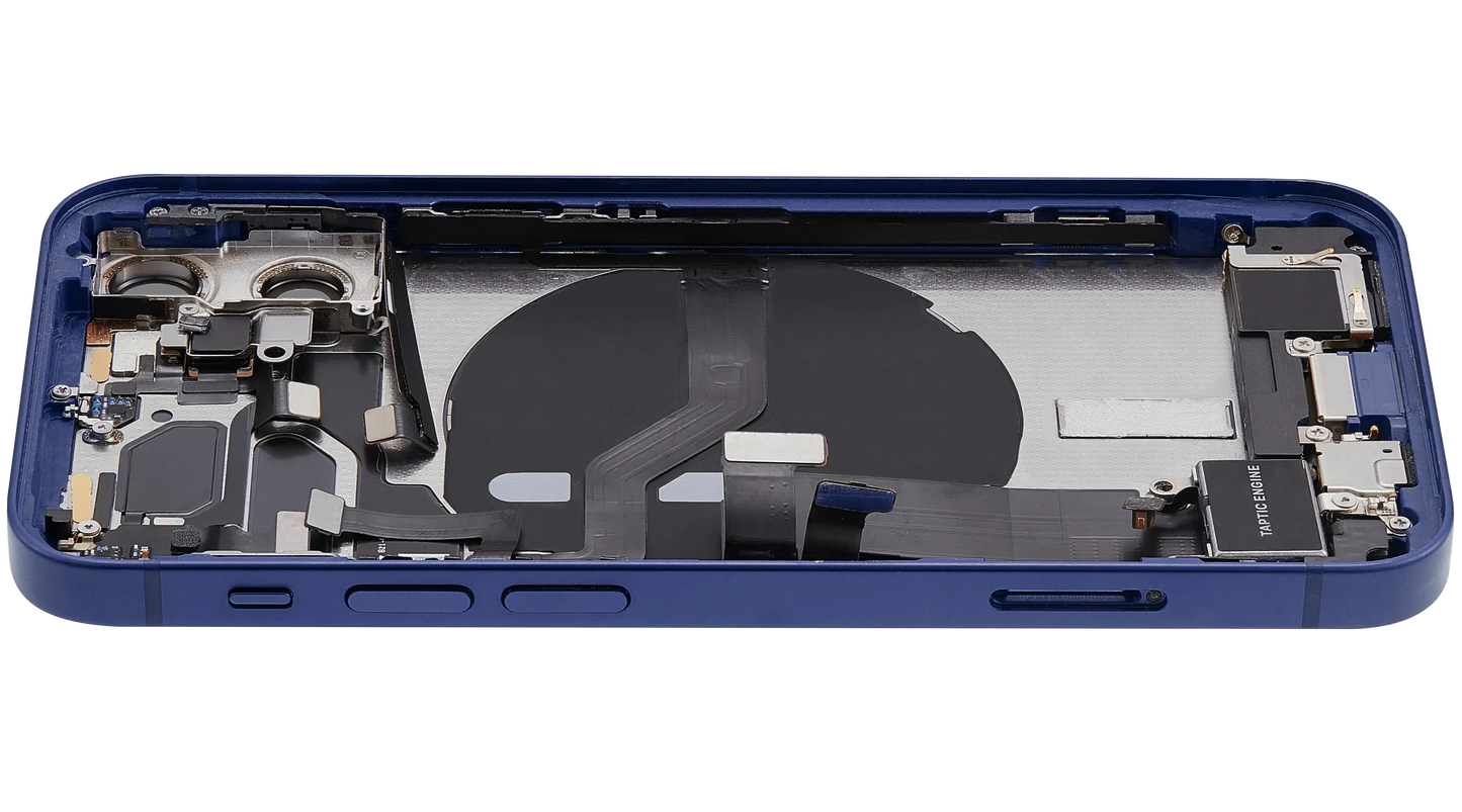 Back Housing W/ Charging Port Flex & Small Parts For iPhone 12 Mini (EU / Global Version) (Pull) (Blue)