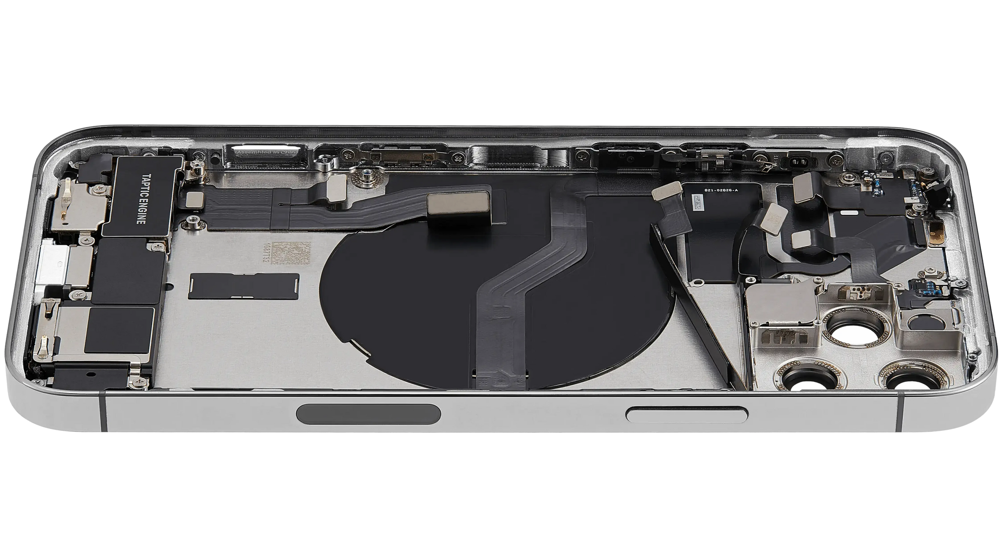 Back Housing W/ Charging Port Flex & Small Parts For iPhone 12 Pro (US Version) (Pull) (Silver)