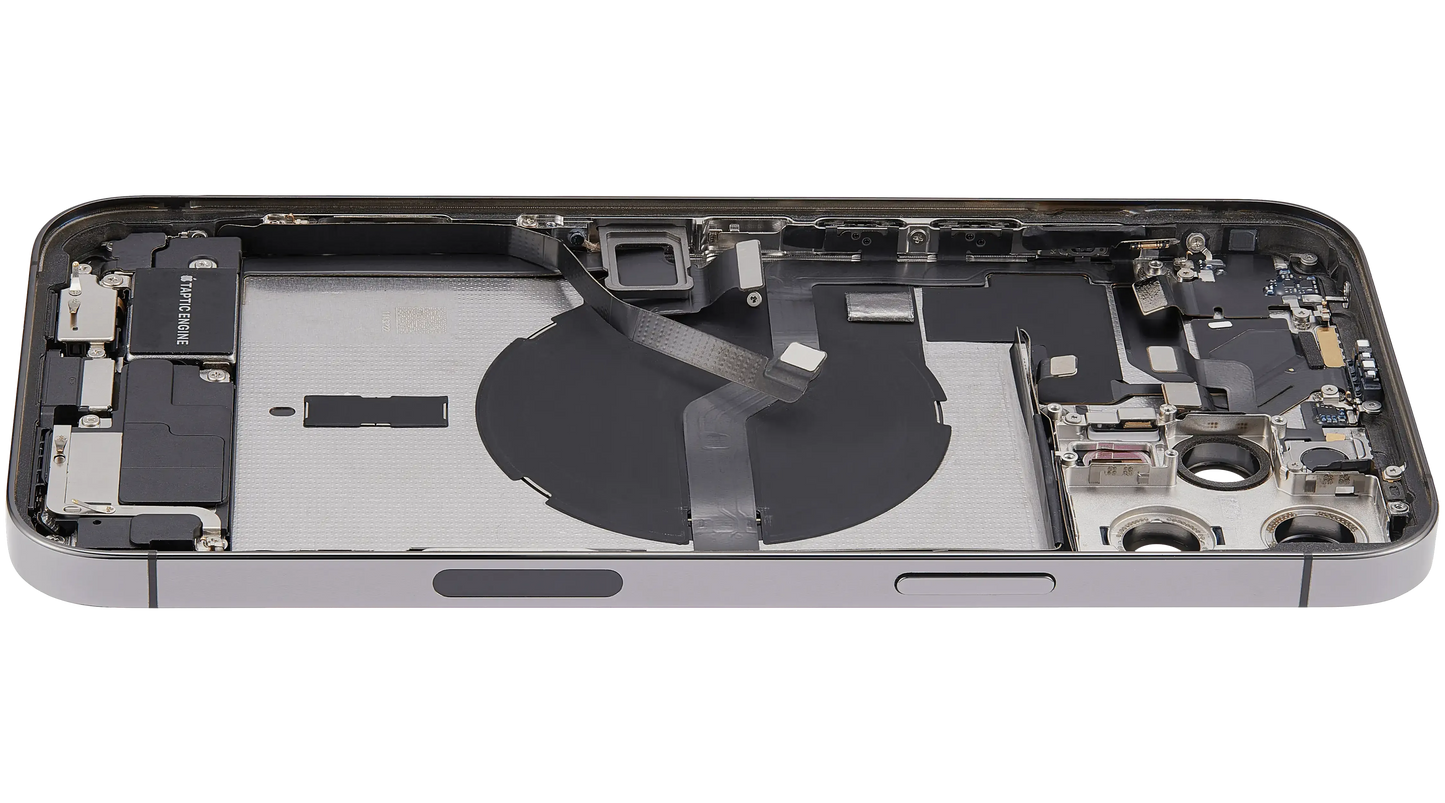 Back Housing W/ Charging Port Flex & Small Parts For iPhone 12 Pro Max (US Version) (Used OEM) (Pull) (Graphite)