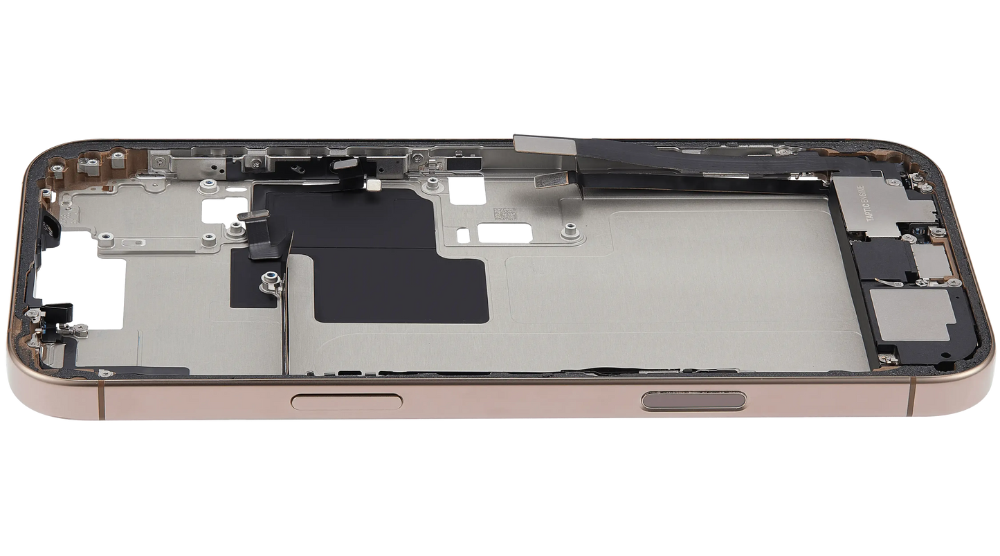 Mid-Frame Housing W/ Charging Port Flex & Small Parts For iPhone 16 Pro Max (US Version) (Pull) (Desert Titanium)