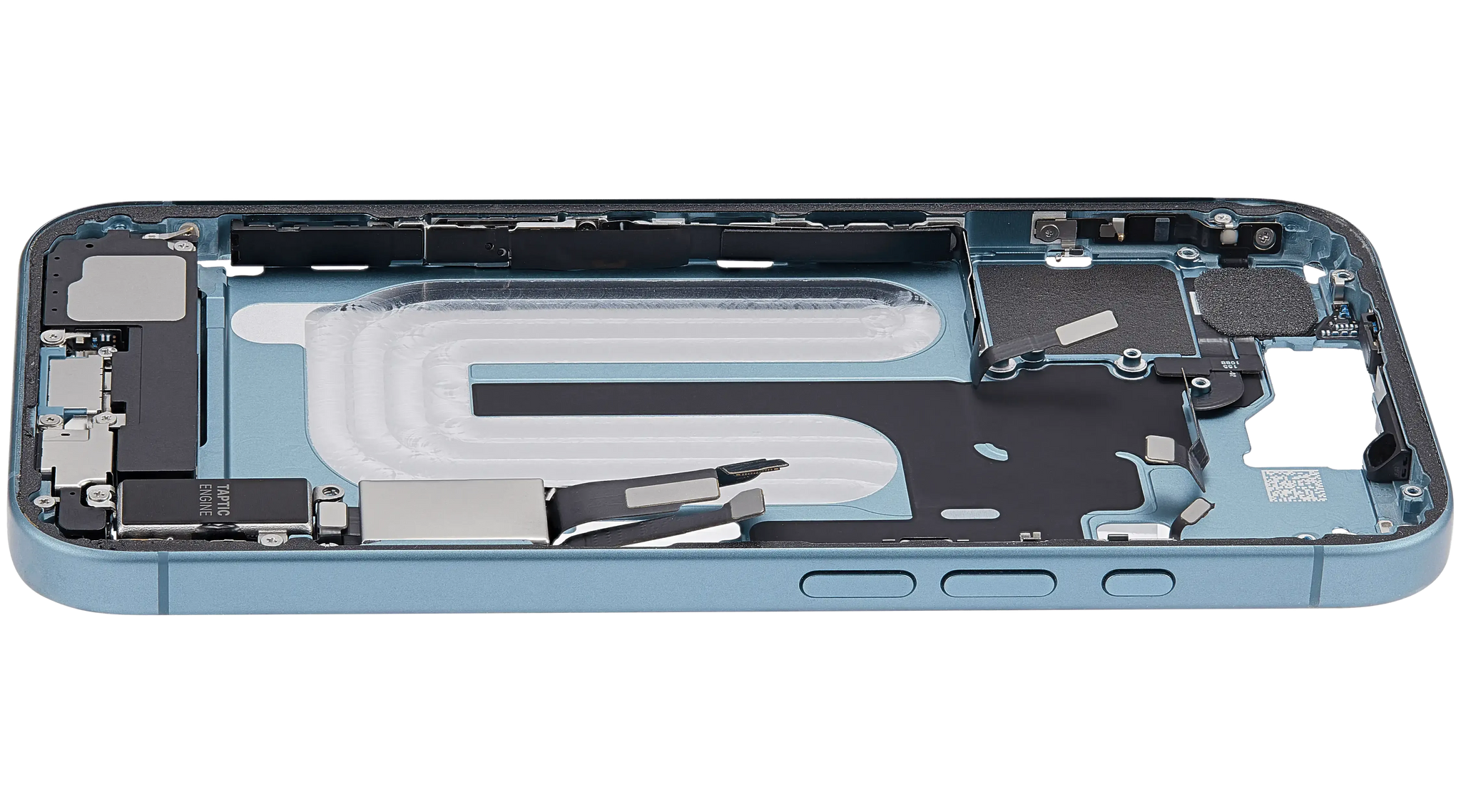 Mid-Frame Housing W/ Charging Port Flex & Small Parts For iPhone 16 (US Version) (Pull) (Teal)