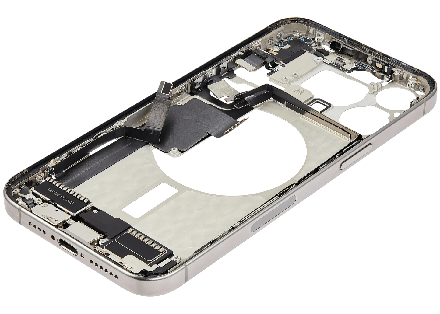 Mid-Frame Housing W/ Charging Port Flex & Small Parts For iPhone 15 Pro Max (Pull) (Natural Titanium)