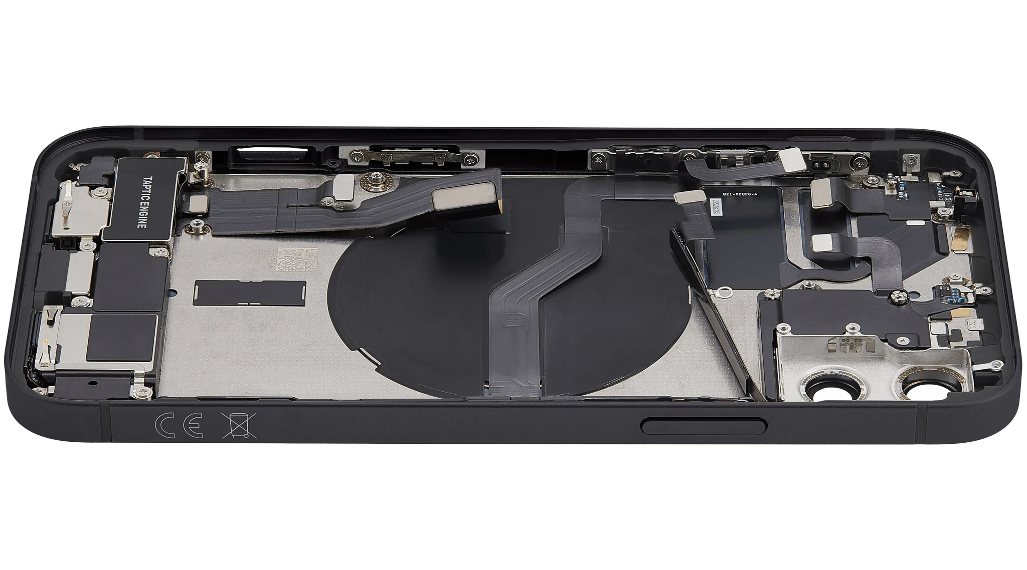 Back Housing W/ Charging Port Flex & Small Parts For iPhone 12 (EU / Global Version) (Used OEM) (Pull) (Black)