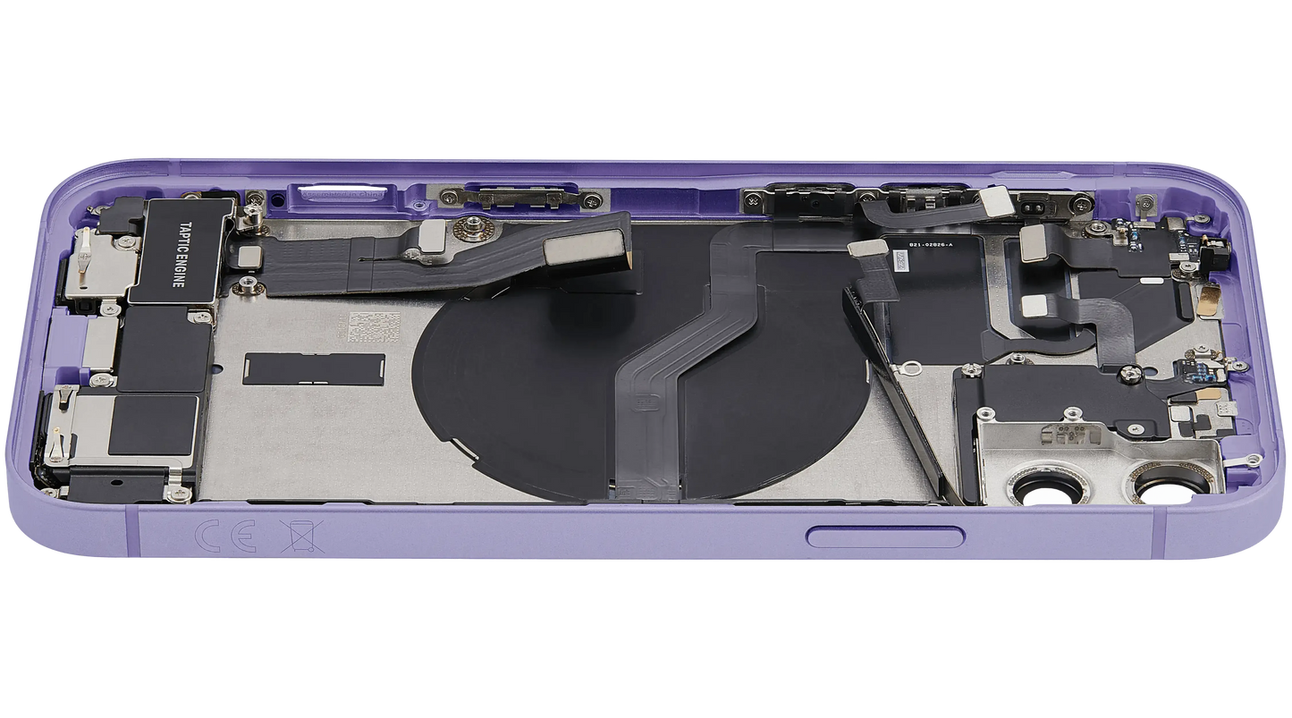 Back Housing W/ Charging Port Flex & Small Parts For iPhone 12 (EU / Global Version) (Used OEM) (Pull) (Purple)