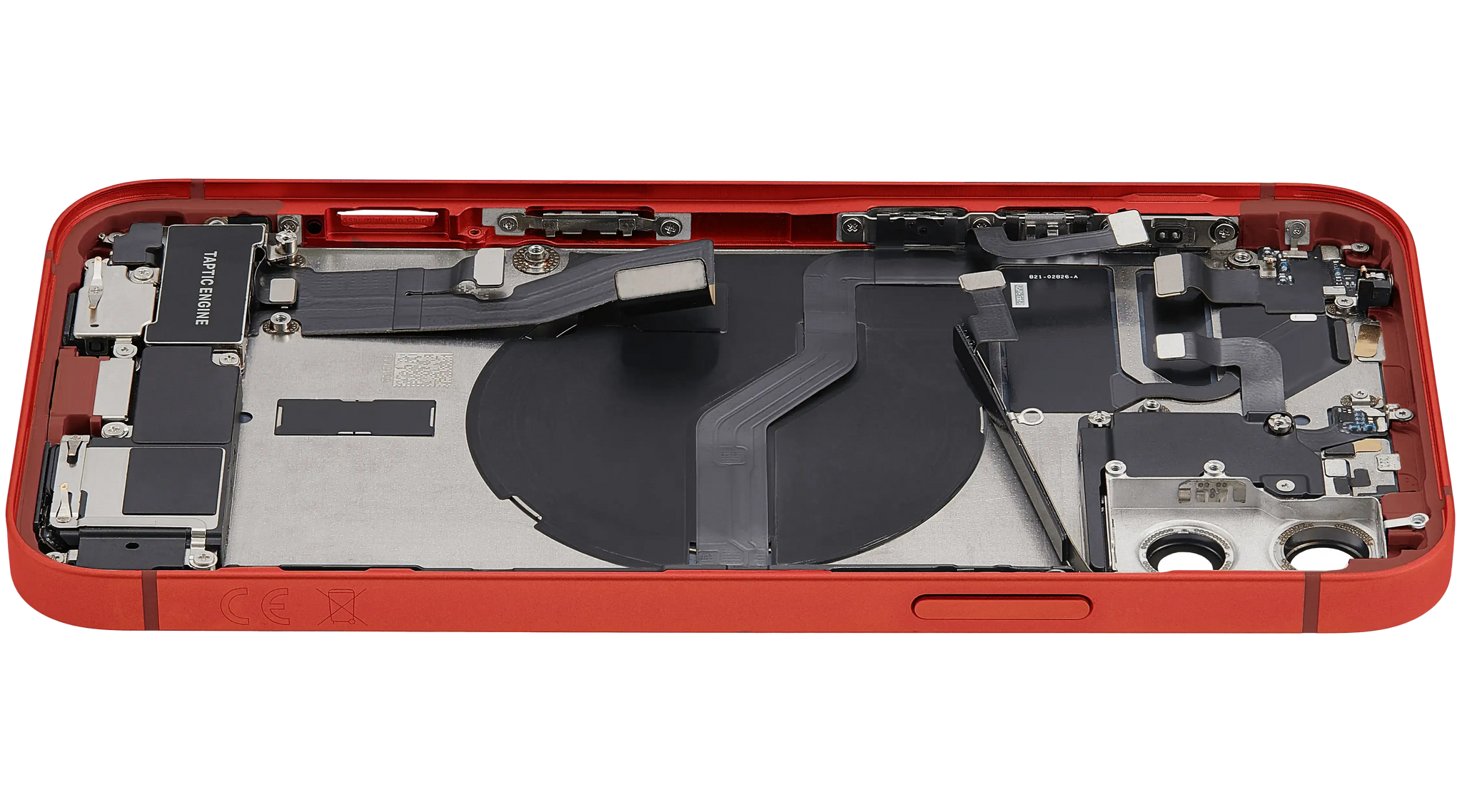 Back Housing W/ Charging Port Flex & Small Parts For iPhone 12 (EU / Global Version) (Used OEM) (Pull) (Red)