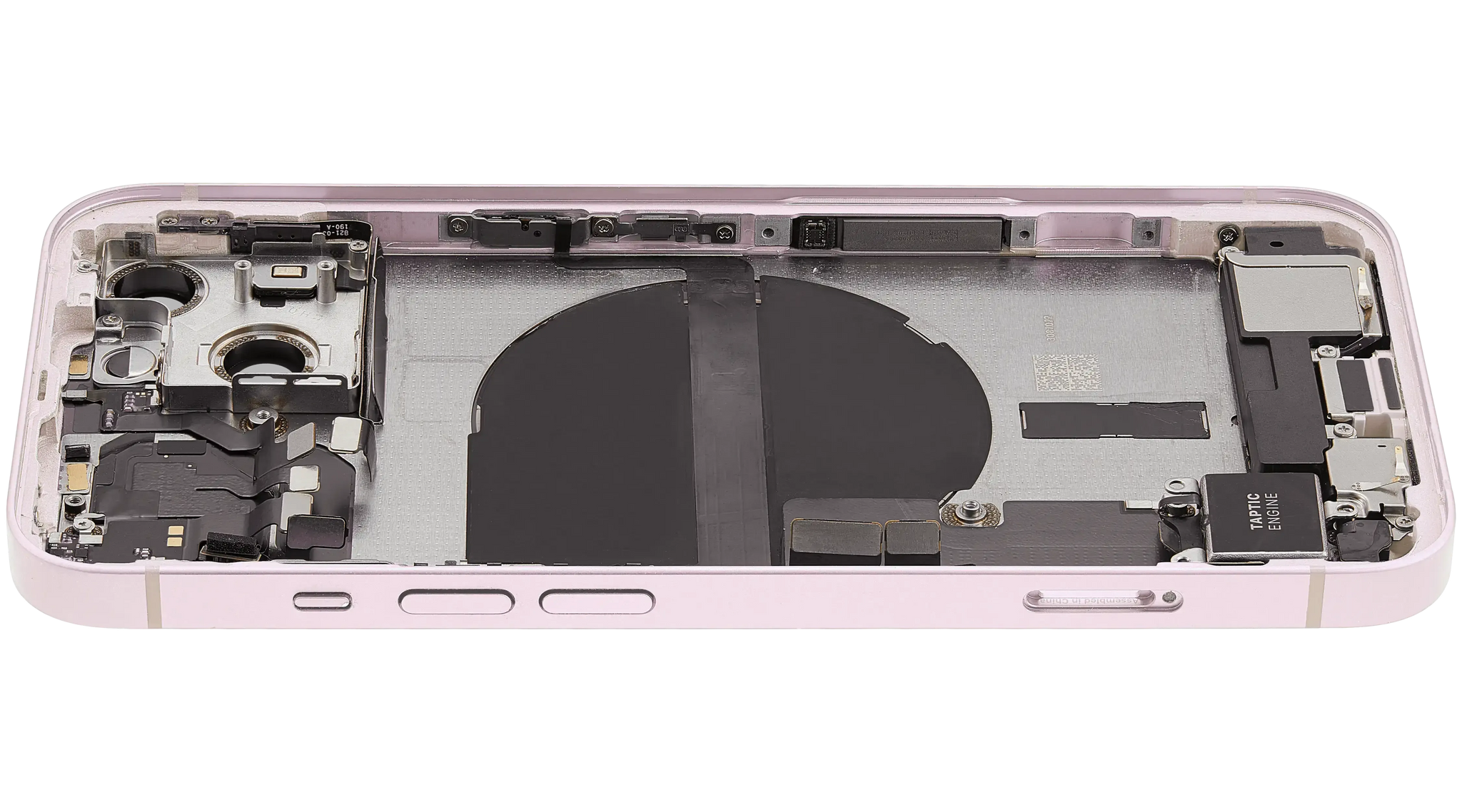 Back Housing W/ Charging Port Flex & Small Parts For iPhone 13 (US Version) (Used OEM) (Pull) (Pink)