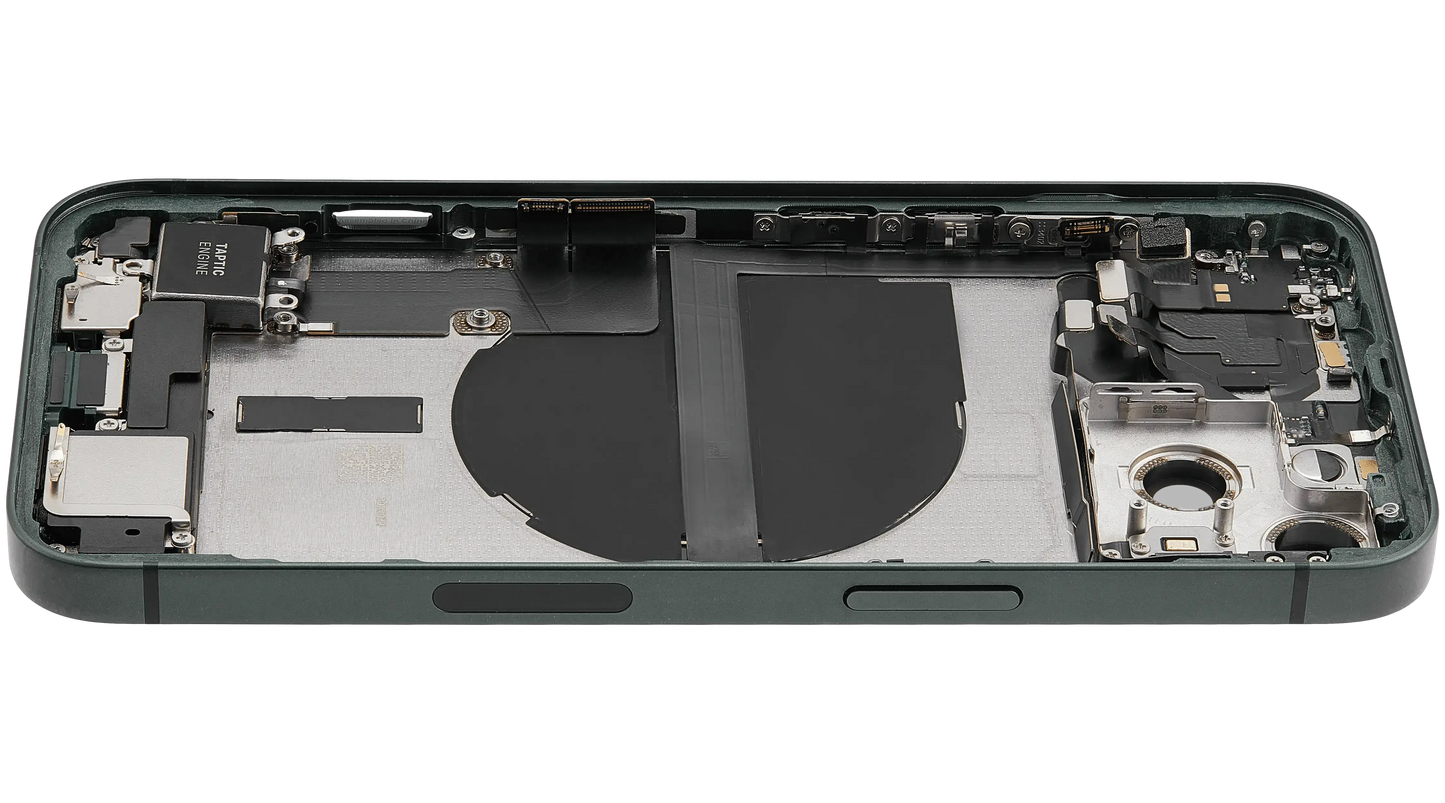 Back Housing W/ Charging Port Flex & Small Parts For iPhone 13 (US Version) (Used OEM) (Pull) (Green)