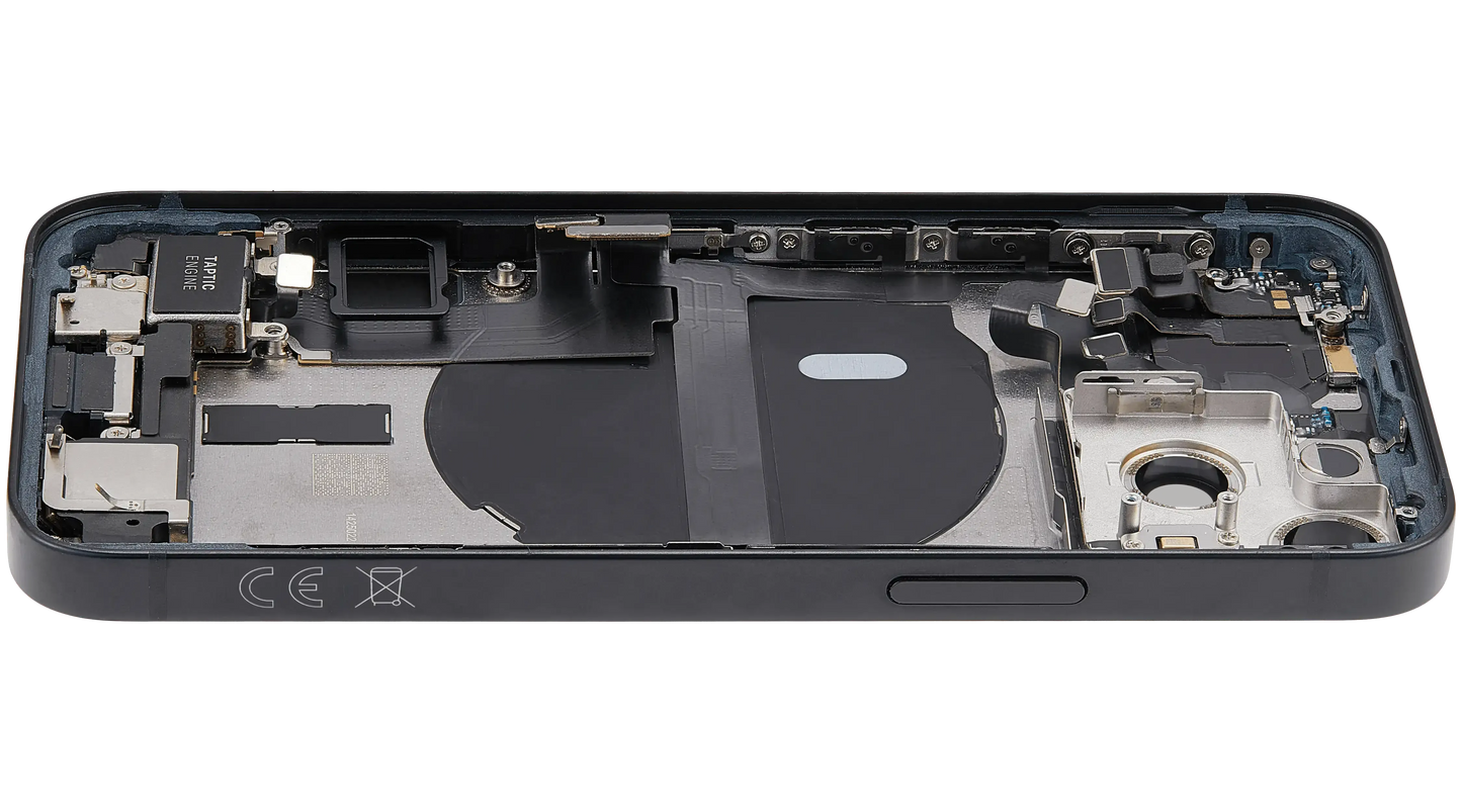 Back Housing W/ Charging Port Flex & Small Parts For iPhone 13 Mini (EU / Global Version) (Used OEM) (Pull) (Midnight)