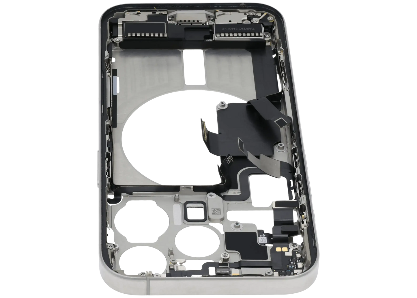 Mid-Frame Housing W/ Charging Port Flex & Small Parts For iPhone 15 Pro (US Version) (Pull) (White Titanium)