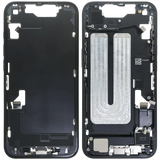Mid-Frame Housing W/ Charging Port Flex & Small Parts For iPhone 16e (US Version) (Pull) (Black)