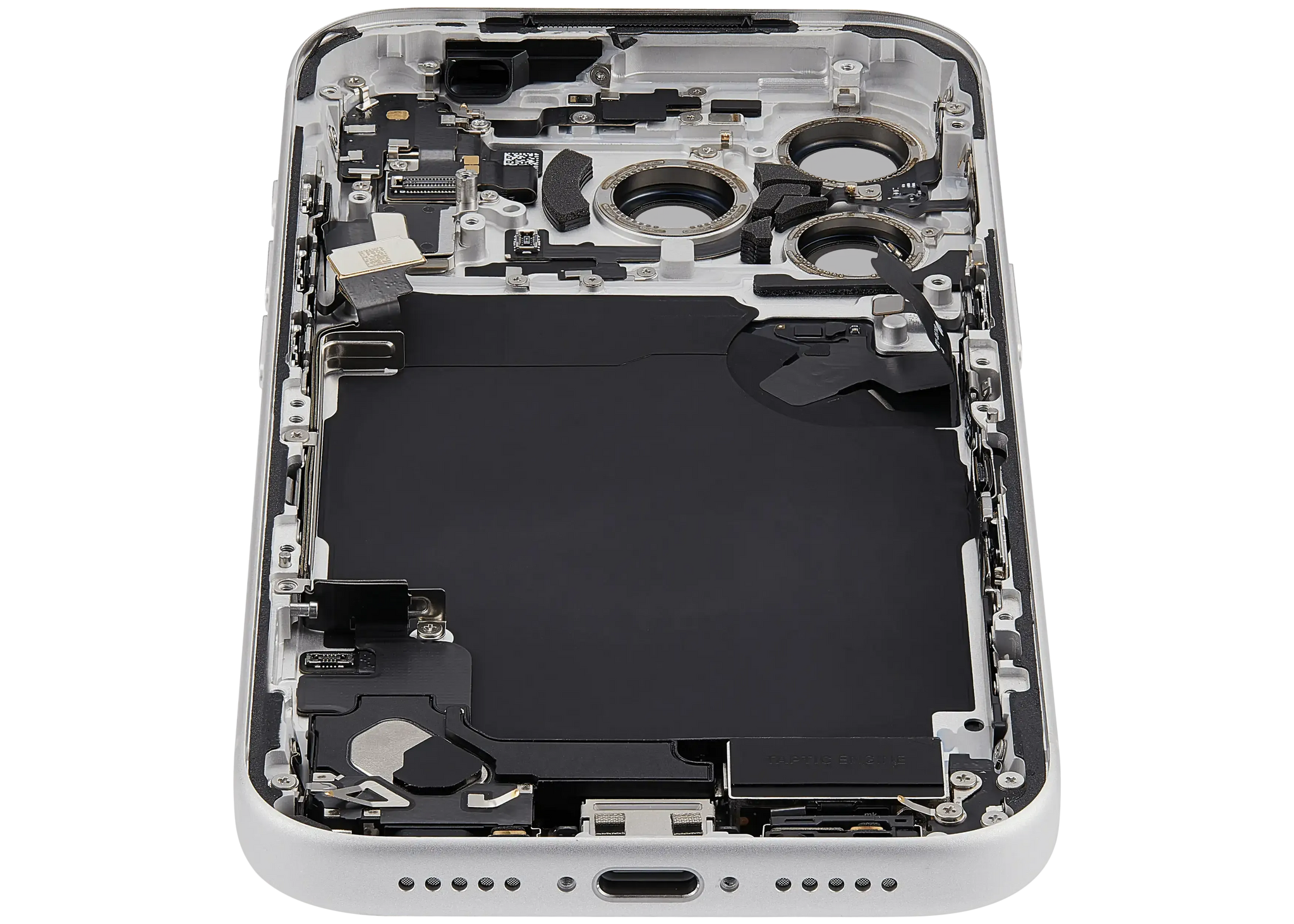 Back Housing W/ Charging Port Flex & Small Parts For iPhone 17 Pro (EU / Global Version) (Pull) (Silver)