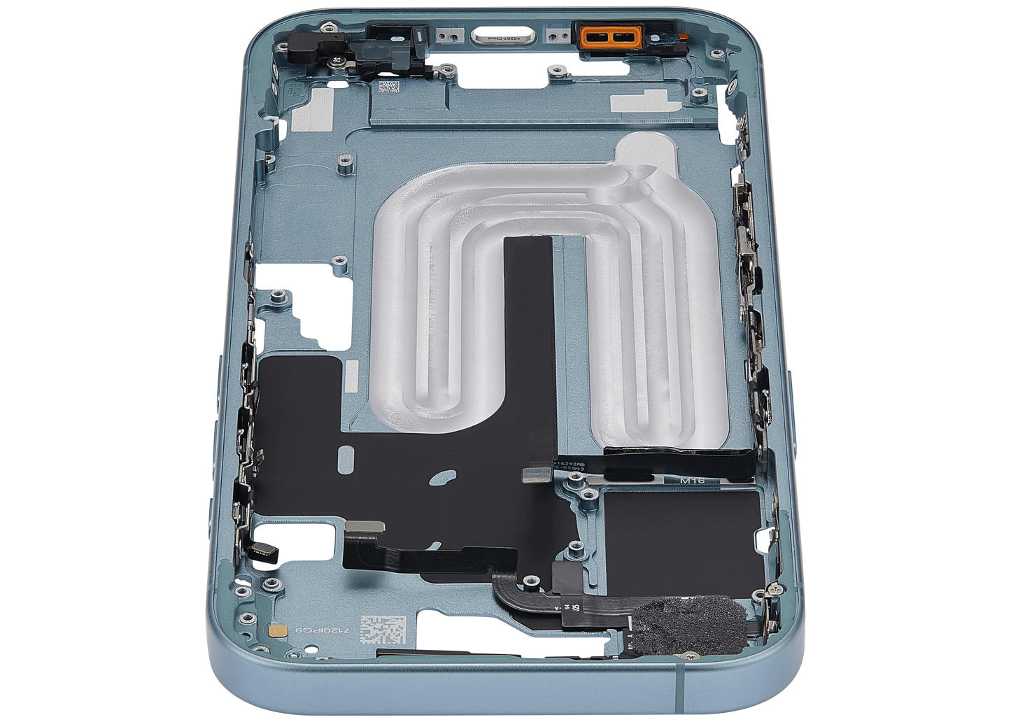 Mid-Frame Housing With Power And Volume Button For iPhone 16 (EU / Global Version) (Pull) (Teal)